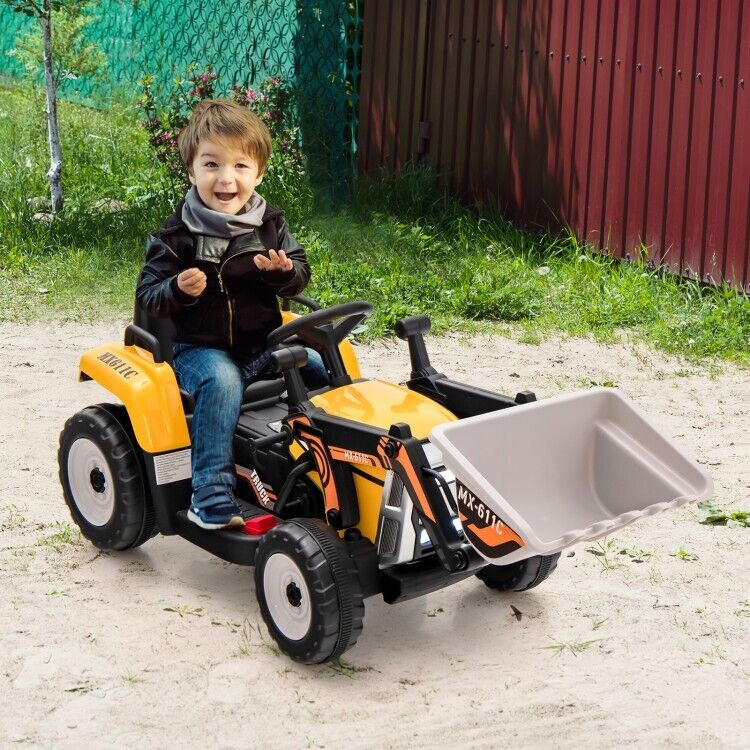 Adjustable Arm Kids Ride-On Excavator with Bucket - 12V Battery Powered Outdoor Toy for Toddlers - Image 3