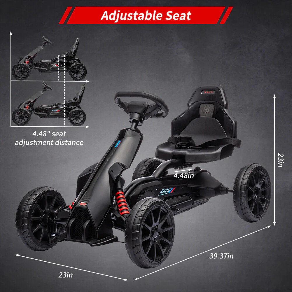 Adjustable Seat 4-Wheel Pedal Go Kart for Kids with Safety Belt - Image 8