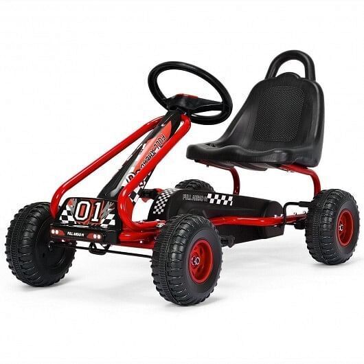 Adjustable Seat 4 Wheel Pedal Ride On - Red - Image 2