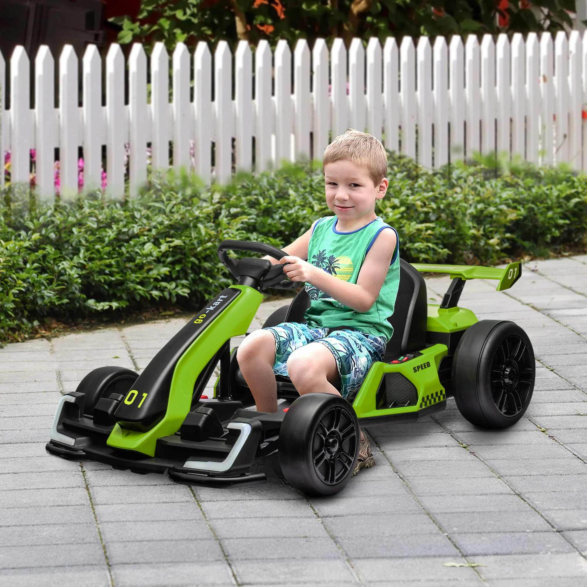 Adjustable Seat Electric Go Kart with Slow Start - 24V, 7.5 MPH - Image 24