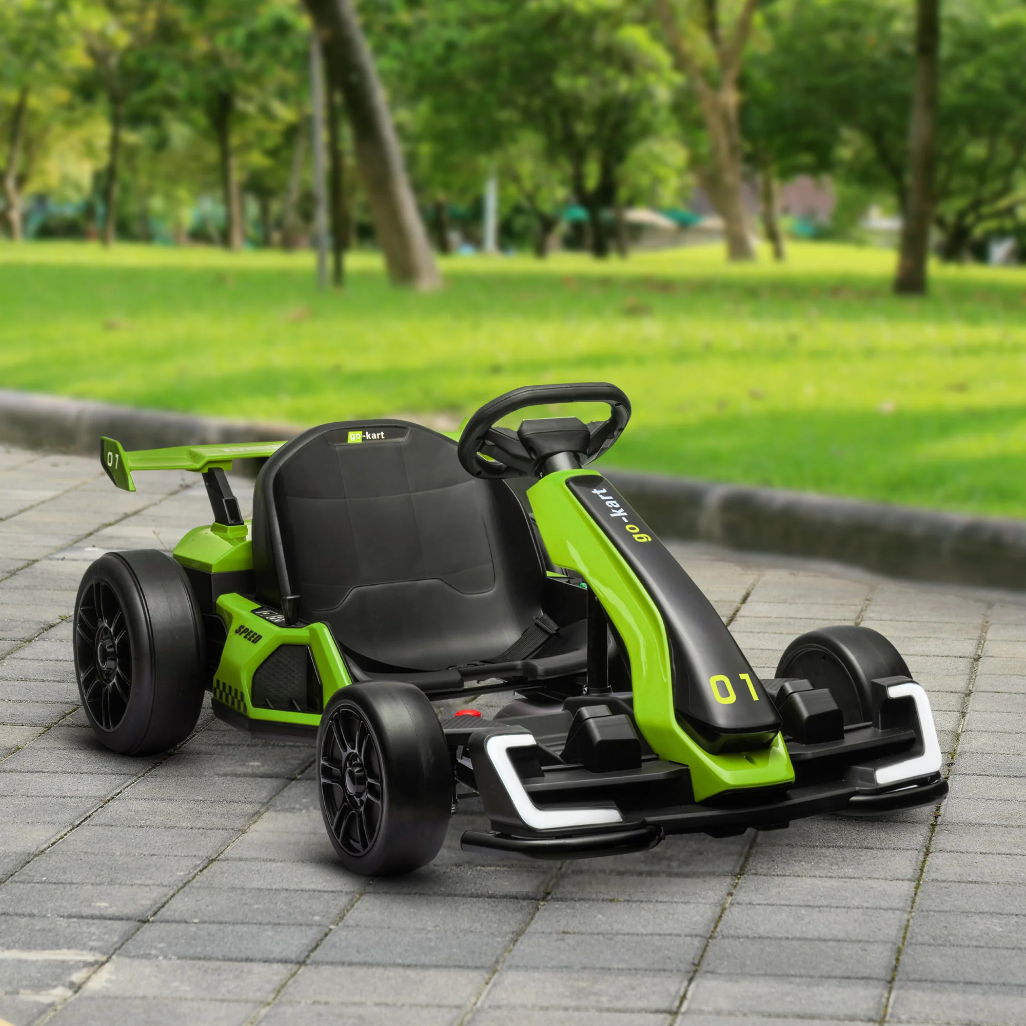 Adjustable Seat Electric Go Kart with Slow Start - 24V, 7.5 MPH - Image 33