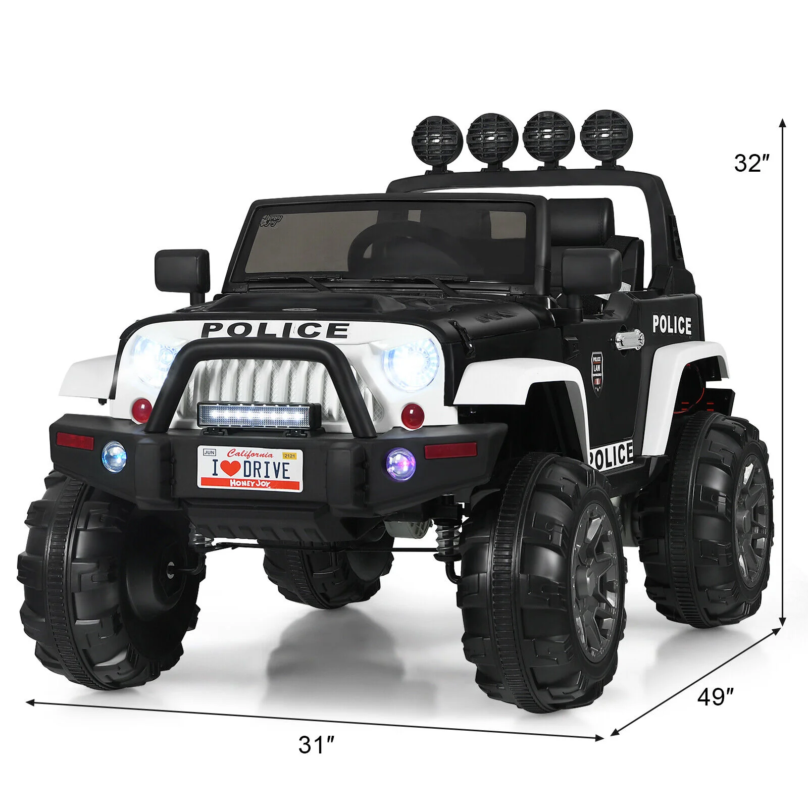 Adventure-Ready 12V Kids Ride On Truck with RC Control, Spring Suspension, Lights, Music, and Trunk - Image 2