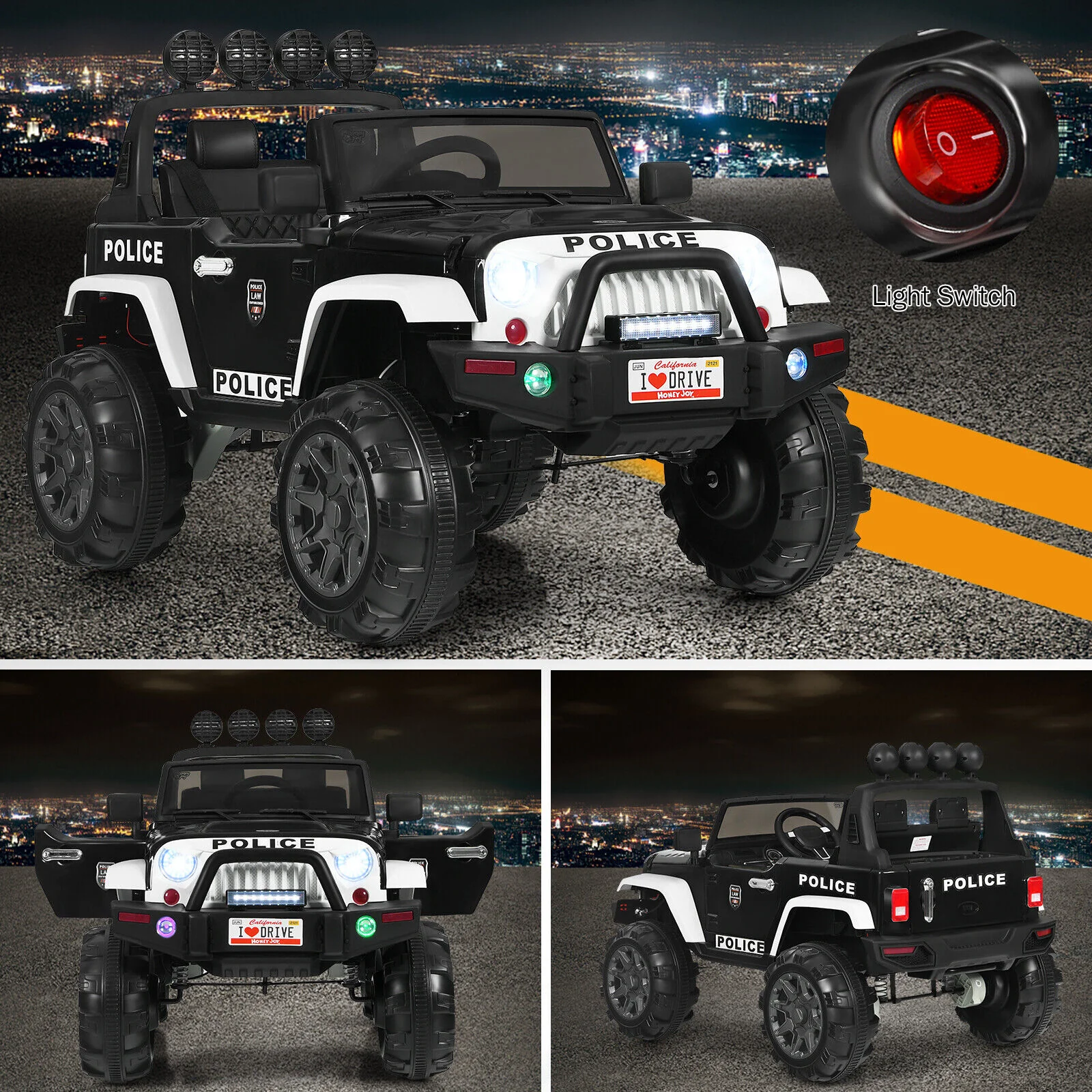 Adventure-Ready 12V Kids Ride On Truck with RC Control, Spring Suspension, Lights, Music, and Trunk - Image 4