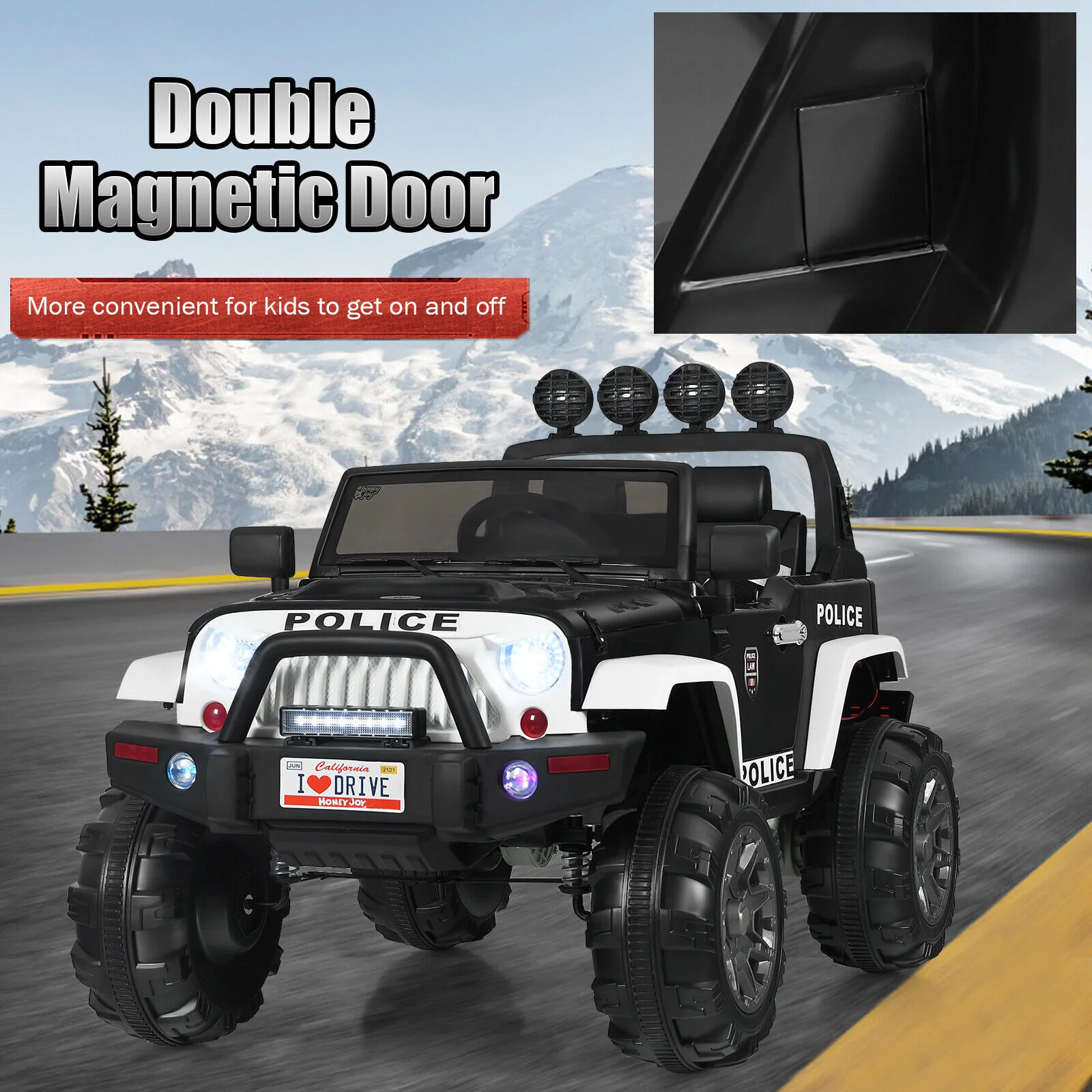 Adventure-Ready 12V Kids Ride On Truck with RC Control, Spring Suspension, Lights, Music, and Trunk - Image 5