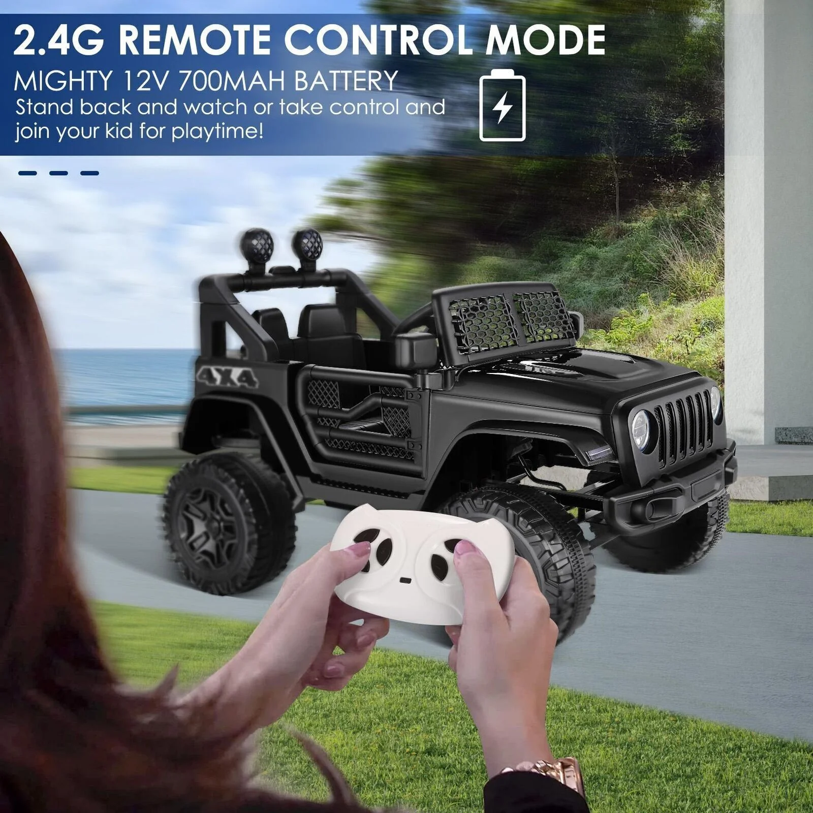 Adventure-Ready 24V&12V Kids Electric Jeep with Remote Control, 3 Speeds, and LED Lights - Image 11