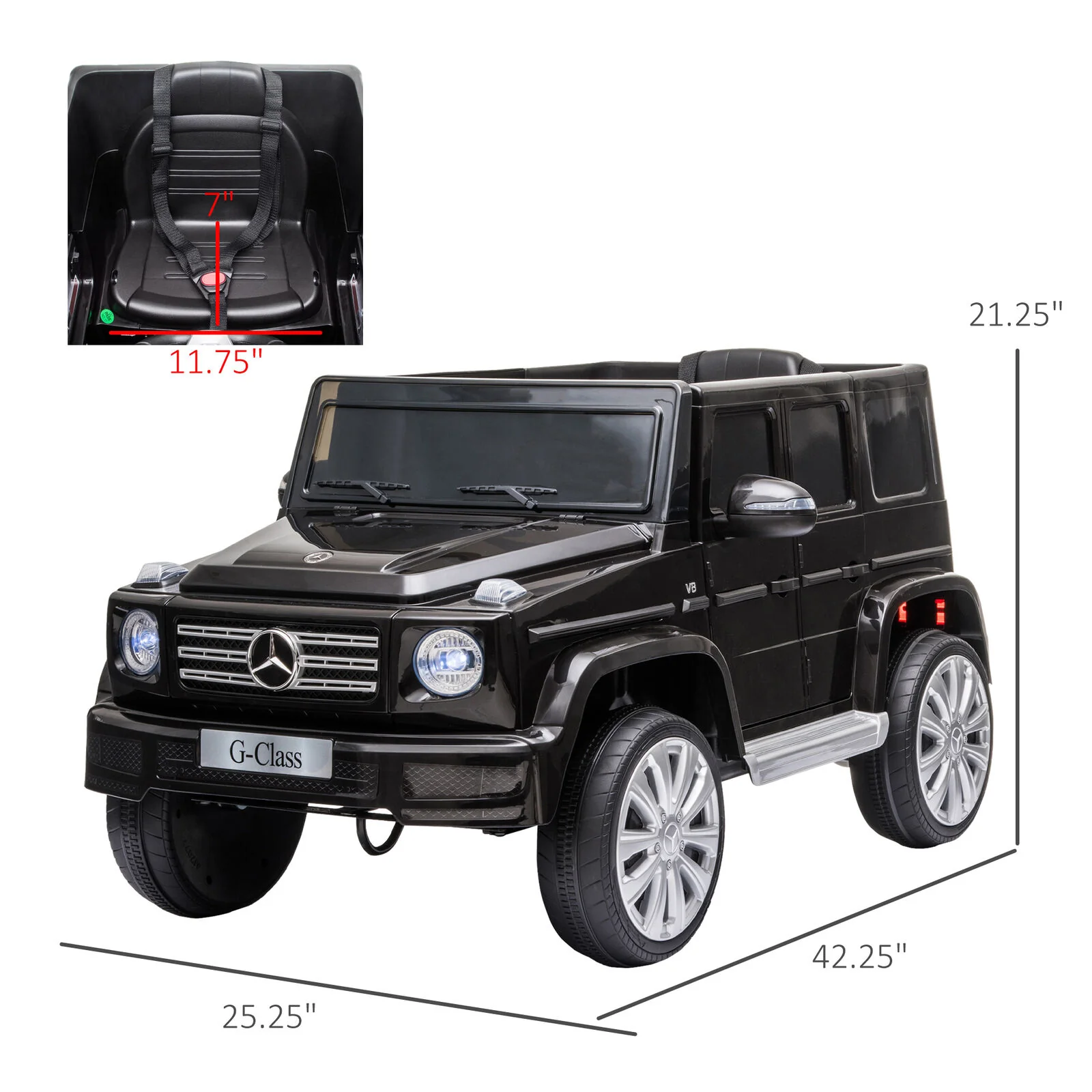 Adventure-Ready Mercedes Benz G500 Electric Kids Car with Headlights & Suspension - Image 2