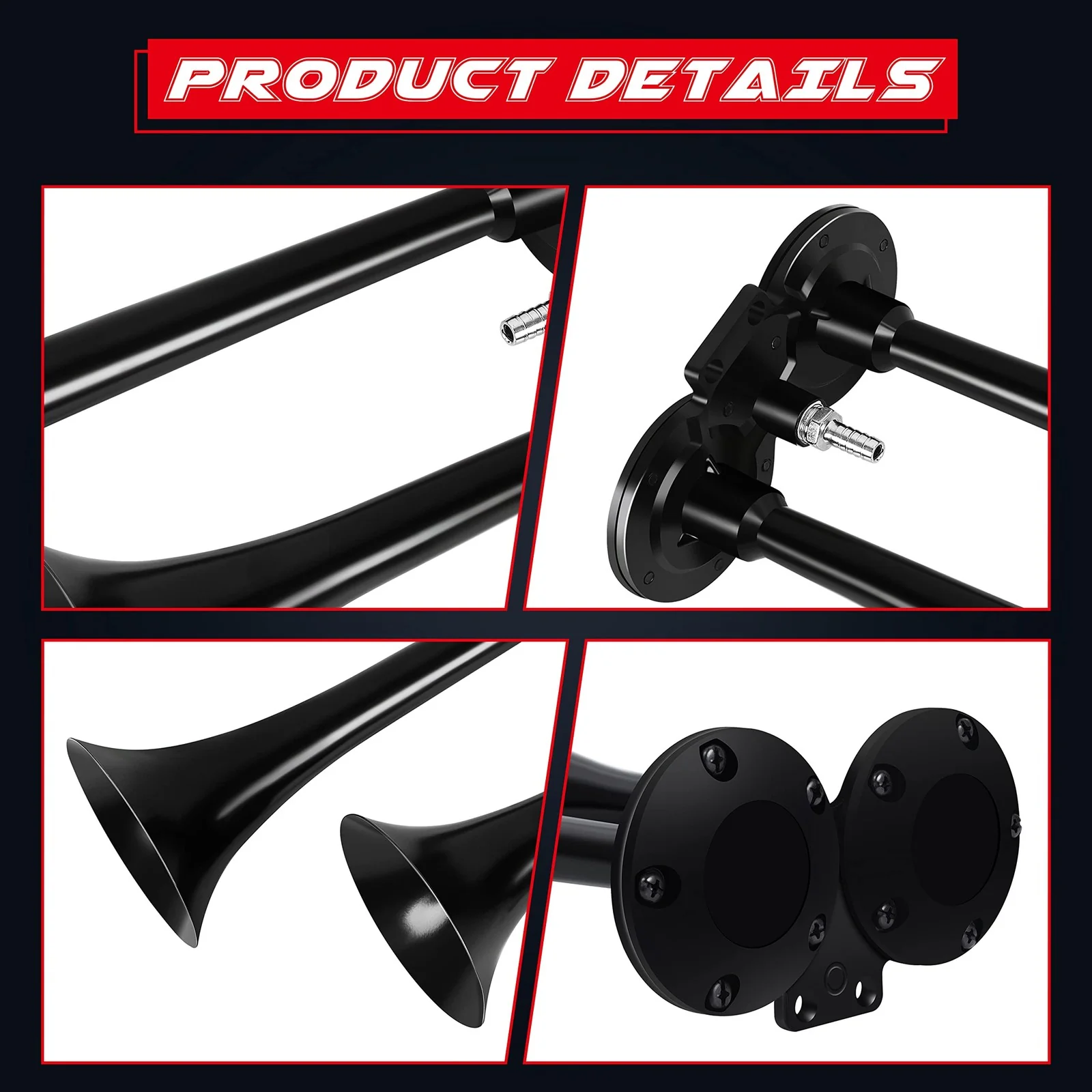 150dB Super Loud Air Horn Kit for Trucks, Boats, Cars, and Trains with 120 PSI Compressor - Image 8