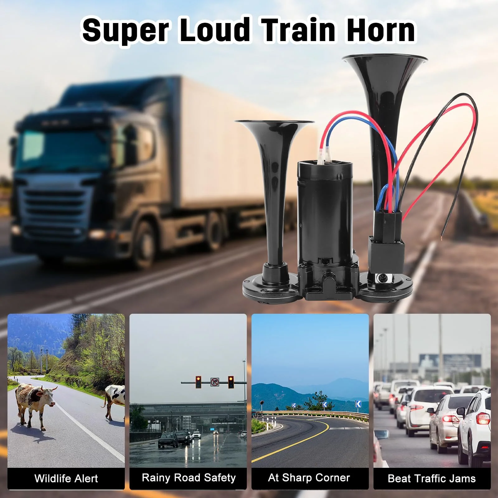 150dB Super Loud Dual Electric Air Horn for Trucks Cars and Trains - Image 5