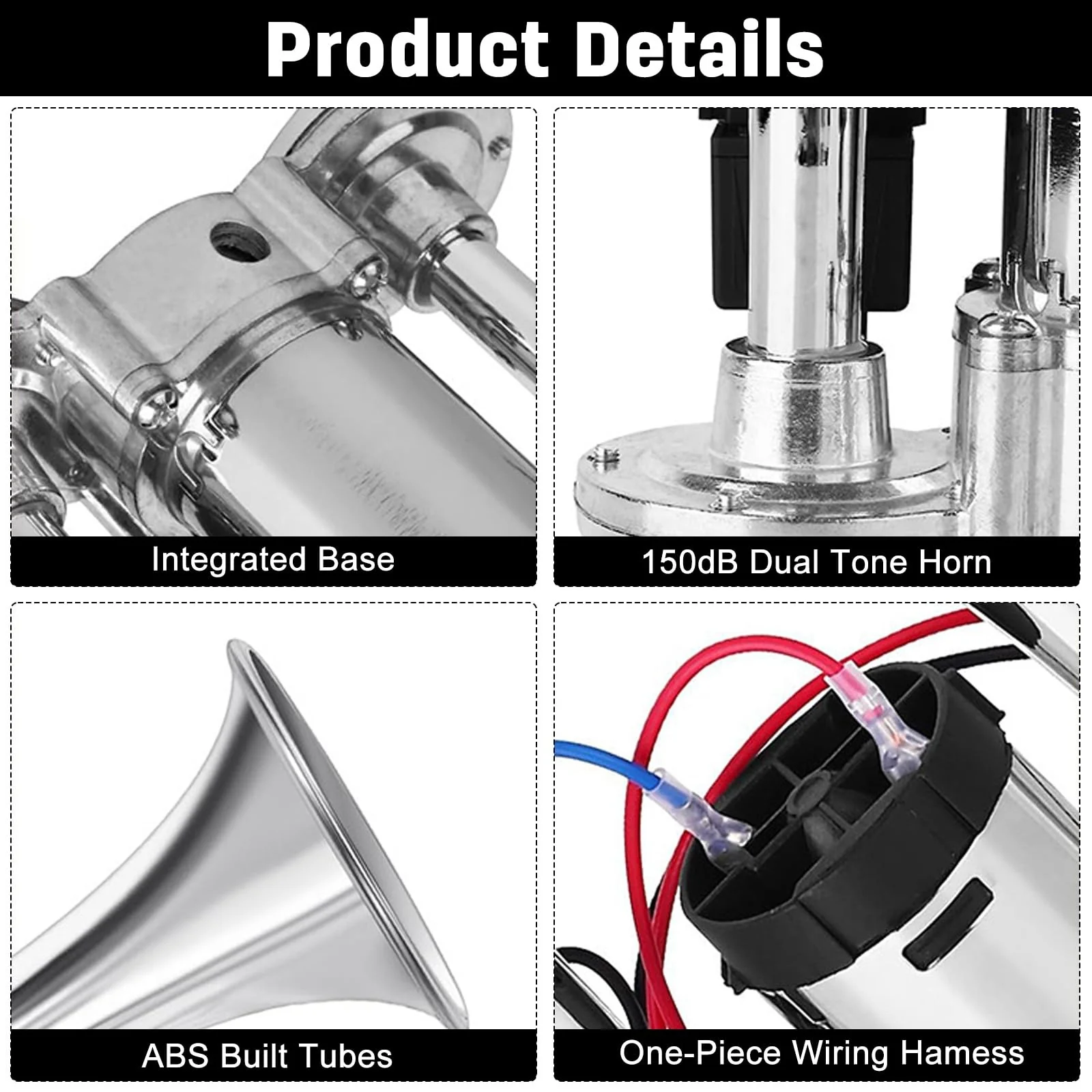 150dB Dual Electric Air Horn for Trucks Cars and Trains Super Loud Powerful Sound - Image 3