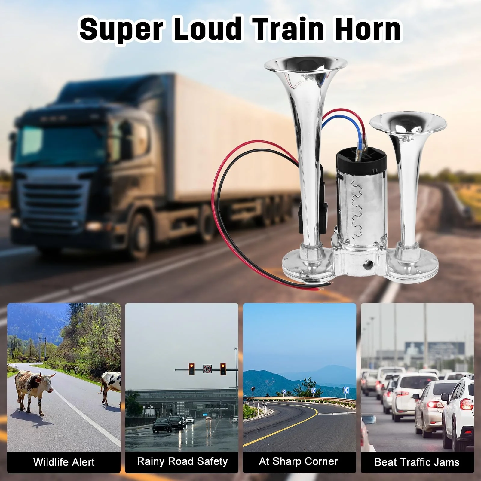 150dB Dual Electric Air Horn for Trucks Cars and Trains Super Loud Powerful Sound - Image 5