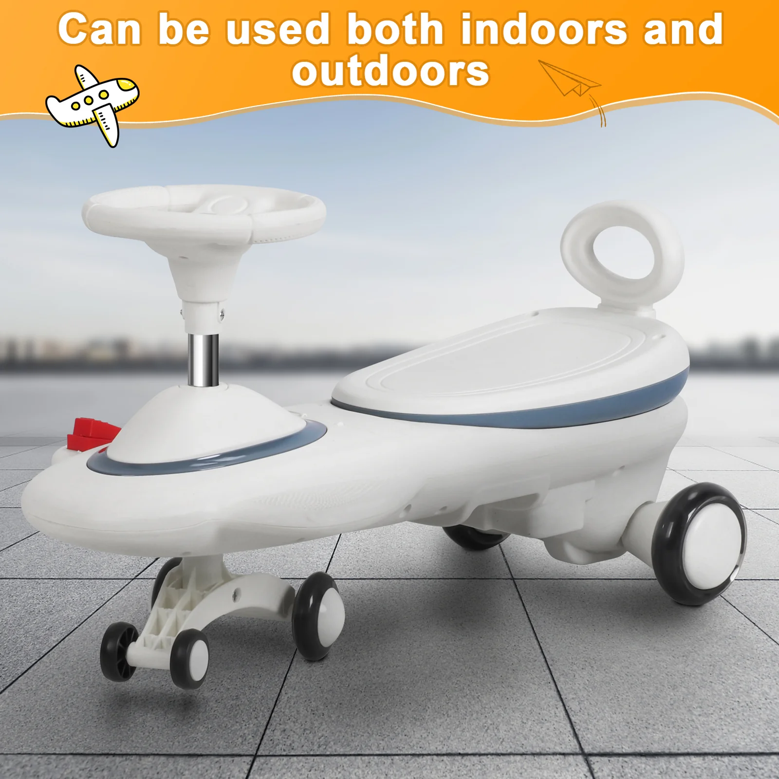 Electric Anti-Roll Twist 2-in-1 Swing Car Toy for Kids Ages 1-6 - Image 14