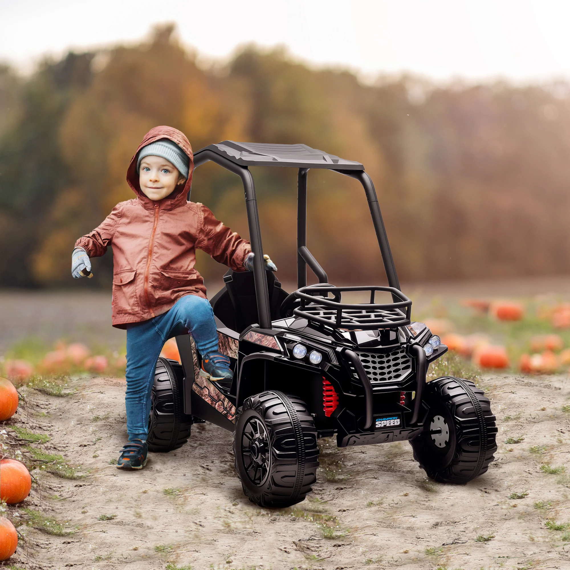 12V Dual Motor Kids Electric Ride-On UTV Toy with MP3 and USB Music Player - Image 21