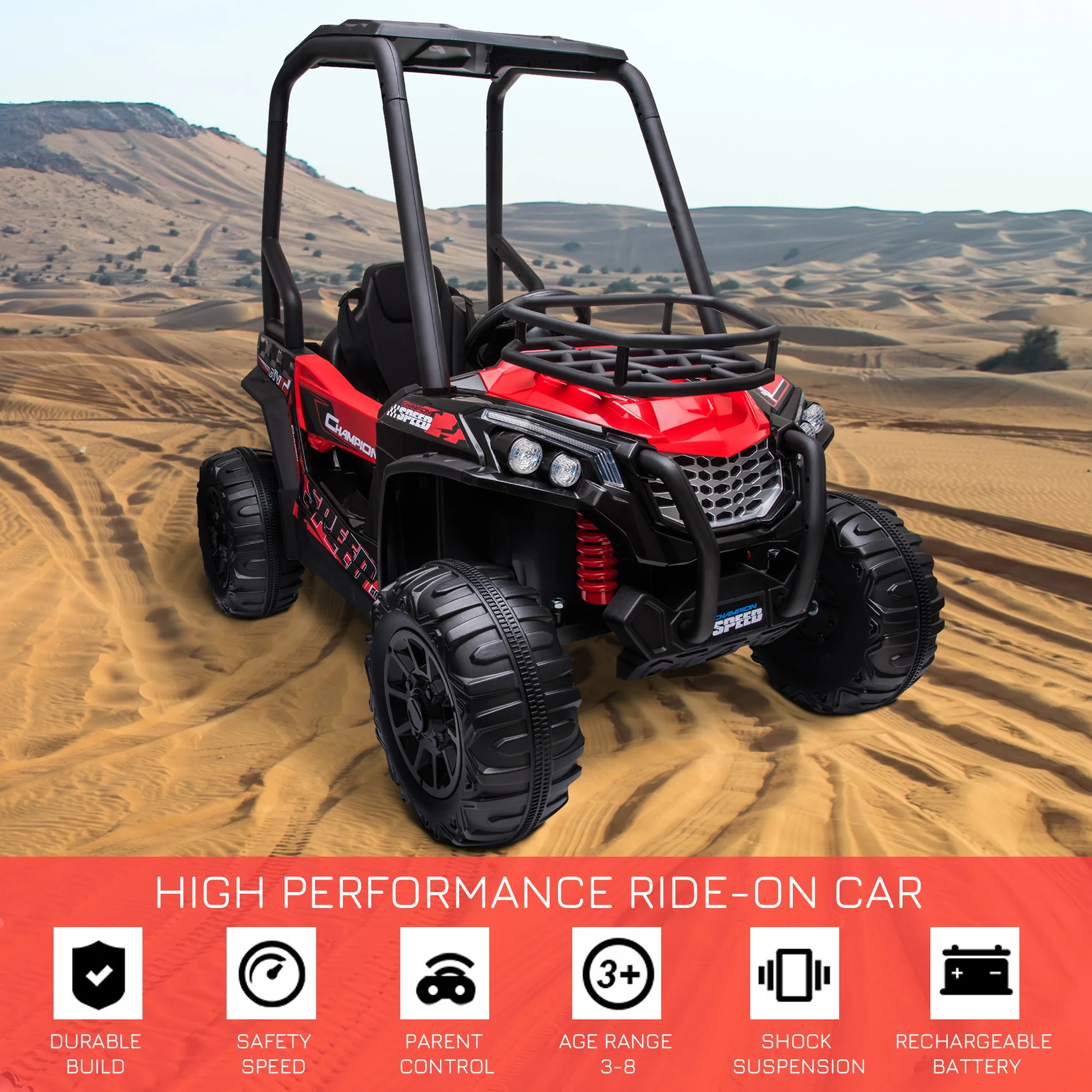 12V Dual Motor Kids Electric Ride-On UTV Toy with MP3 and USB Music Player - Image 28