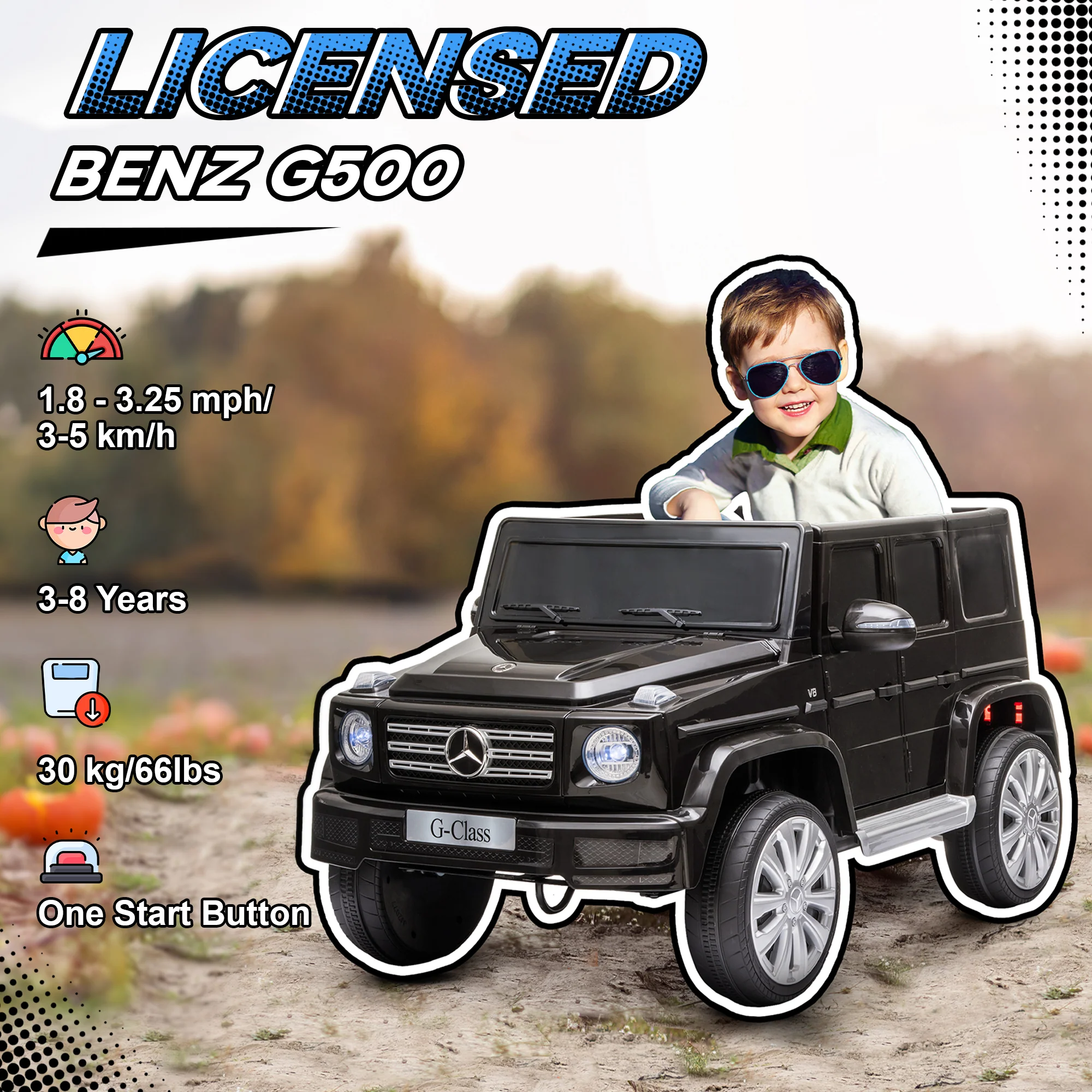 12V Kids Electric Ride-On Car Toy with Remote Control, Headlights, and Suspension - Image 18