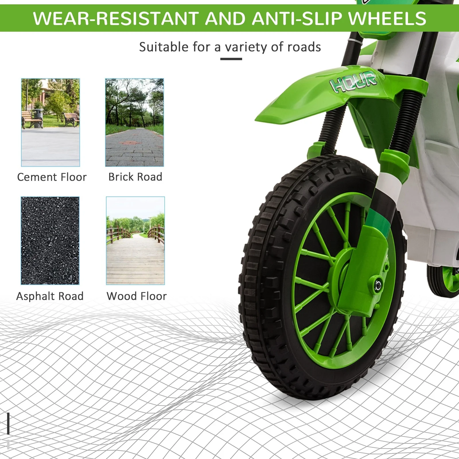 12V Electric Battery-Powered Kids Dirt Bike Ride-On Motorcycle Toy - Image 6