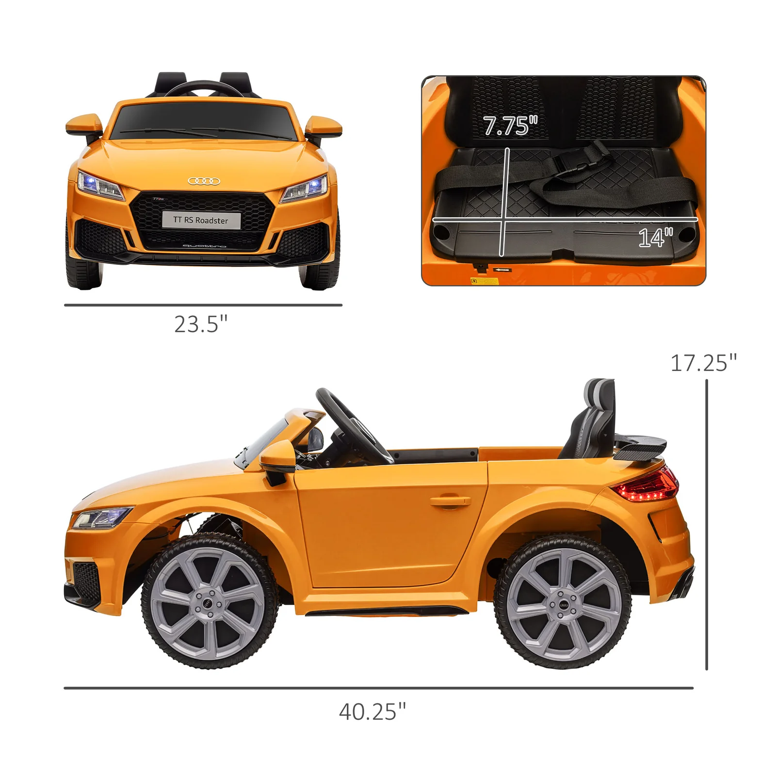 6V Kids Electric Ride-On Car Licensed Audi TT RS with Suspension System - Image 3