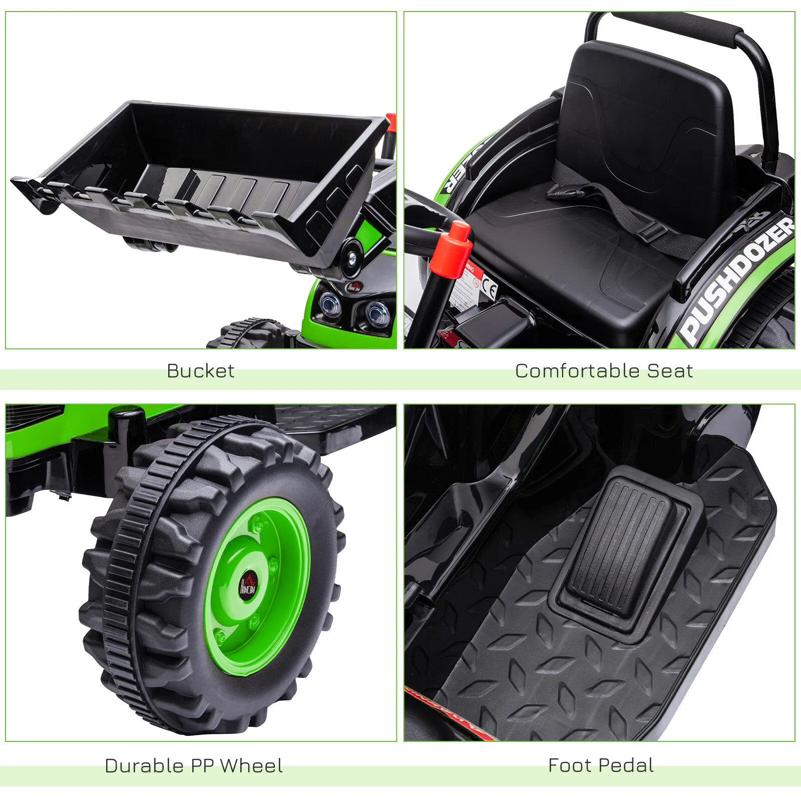 6V Kids Electric Ride-On Construction Vehicles Excavator and Bulldozer Toy - Image 3