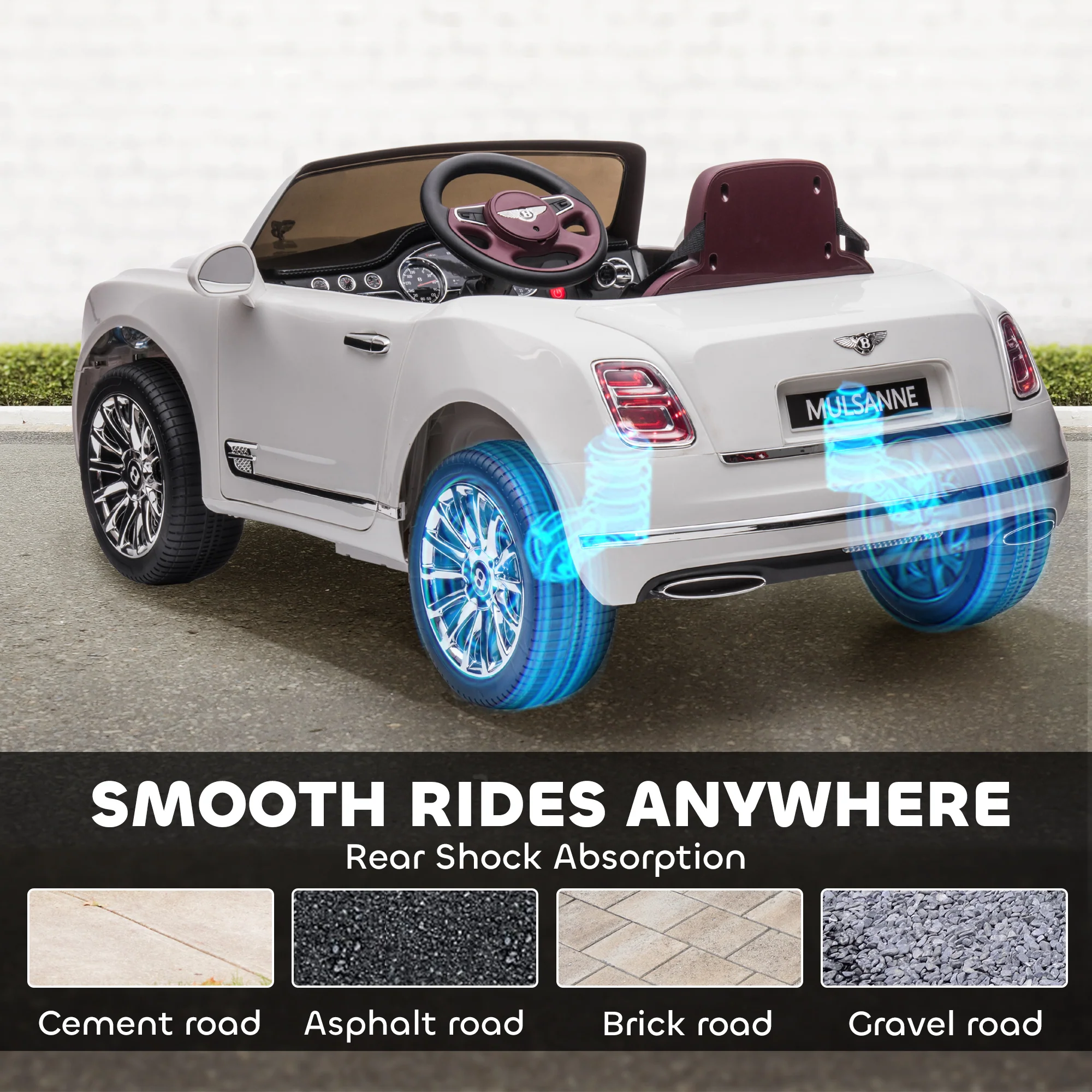 Licensed 12V Battery-Powered Electric Bentley Mulsanne Ride-On Car - Image 10