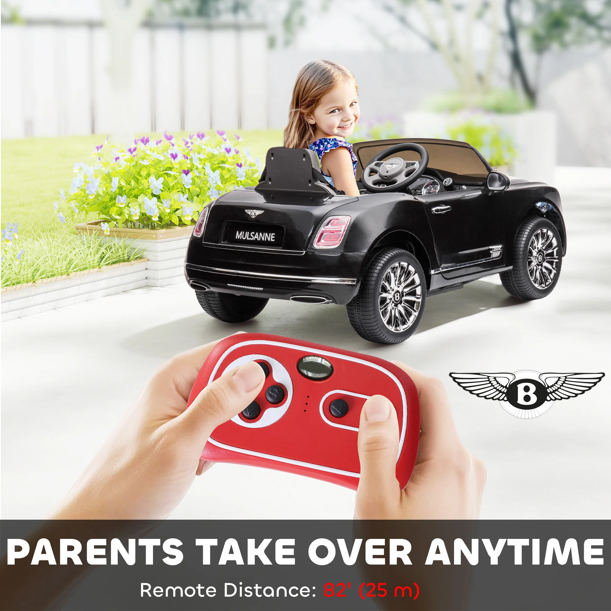 Licensed 12V Battery-Powered Electric Bentley Mulsanne Ride-On Car - Image 18