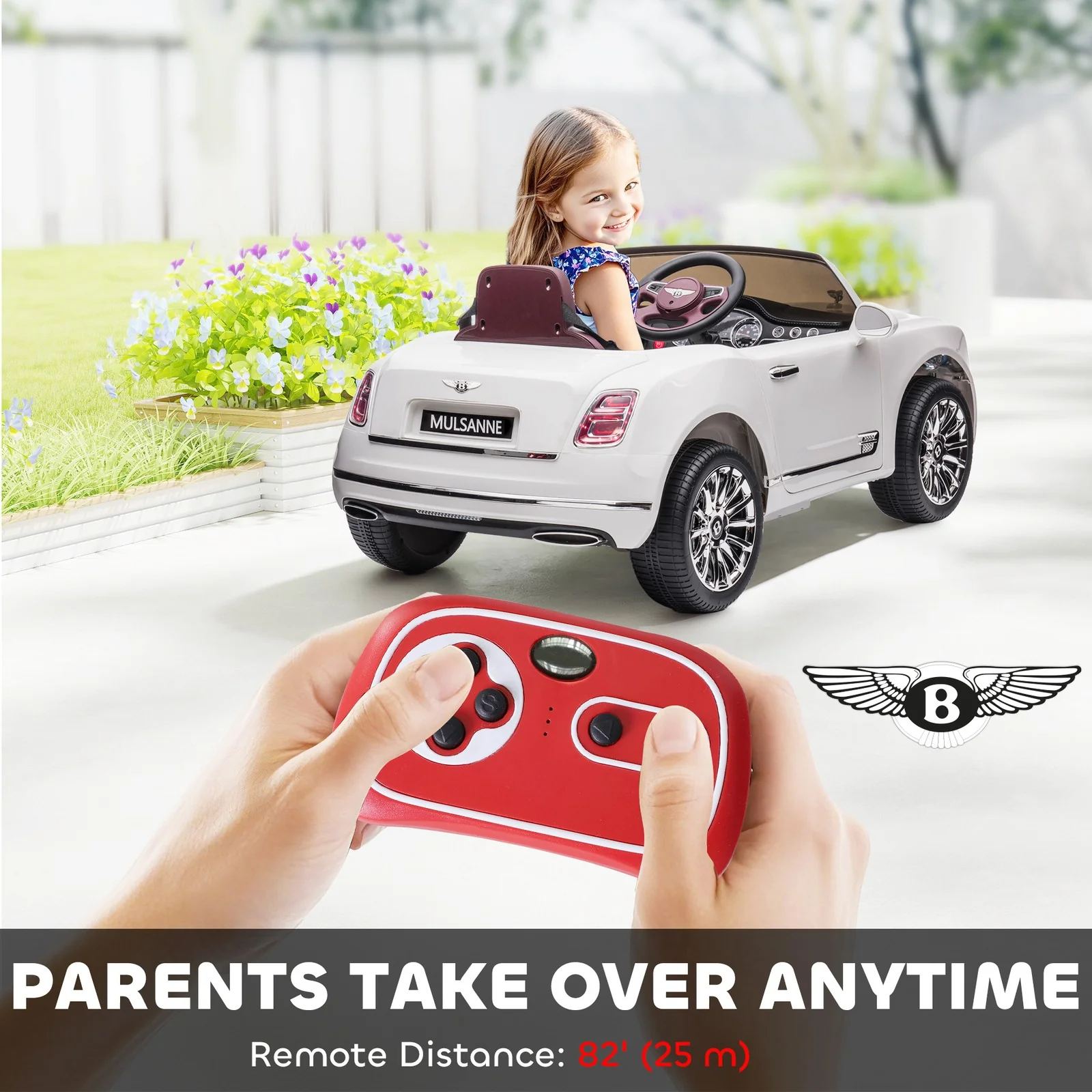 Electric Bentley Ride-On Car Toy with Remote Control, Horn, and Music Features - Image 6