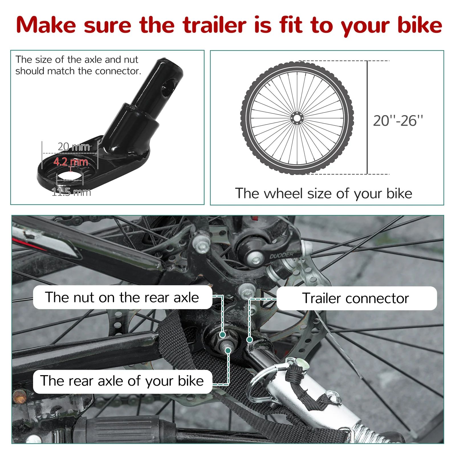 3-in-1 Foldable Kids Bike Trailer Jogger and Stroller for Child and Baby - Image 4