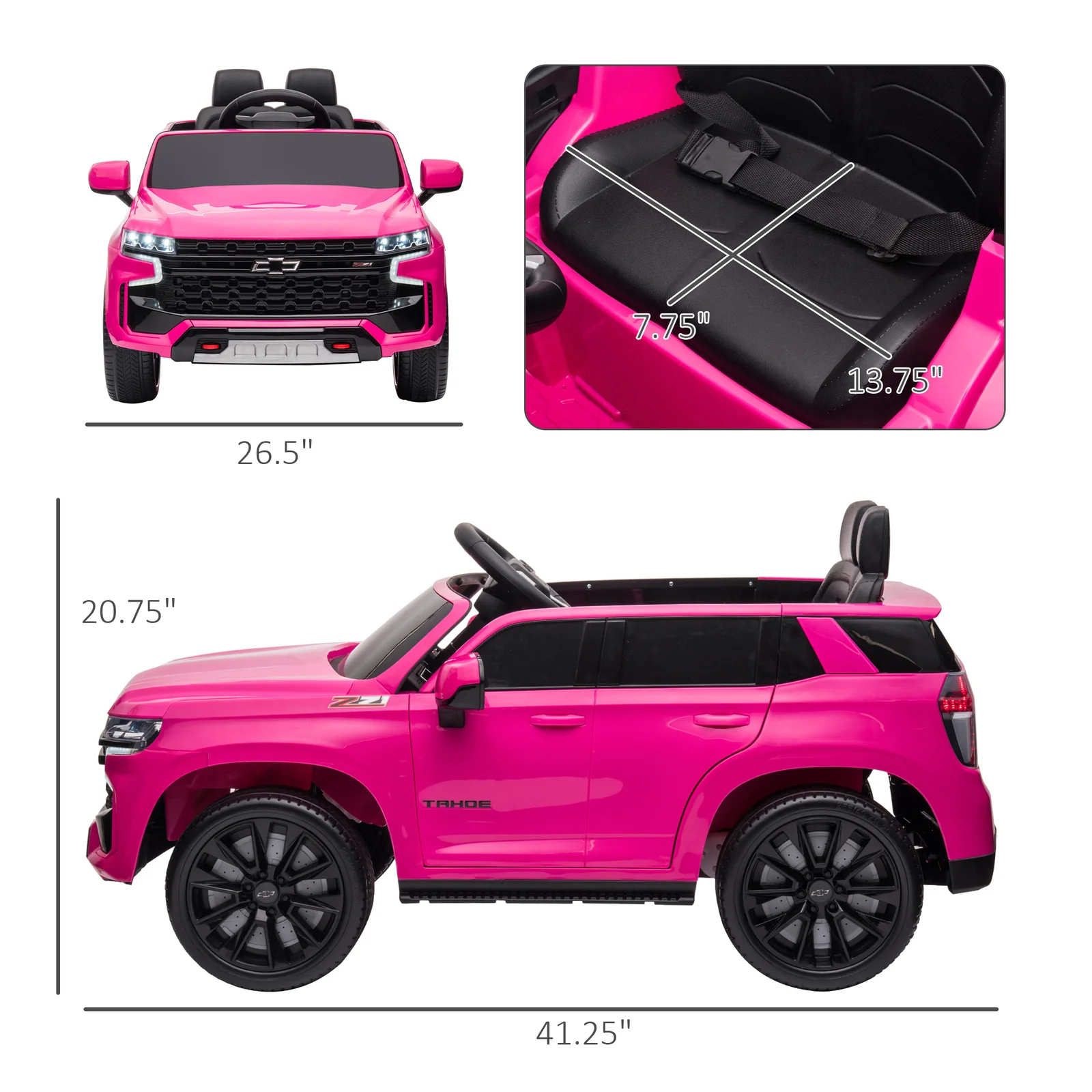 Licensed Chevrolet Tahoe 12V Battery-Powered Kids Ride-On Car - Image 3