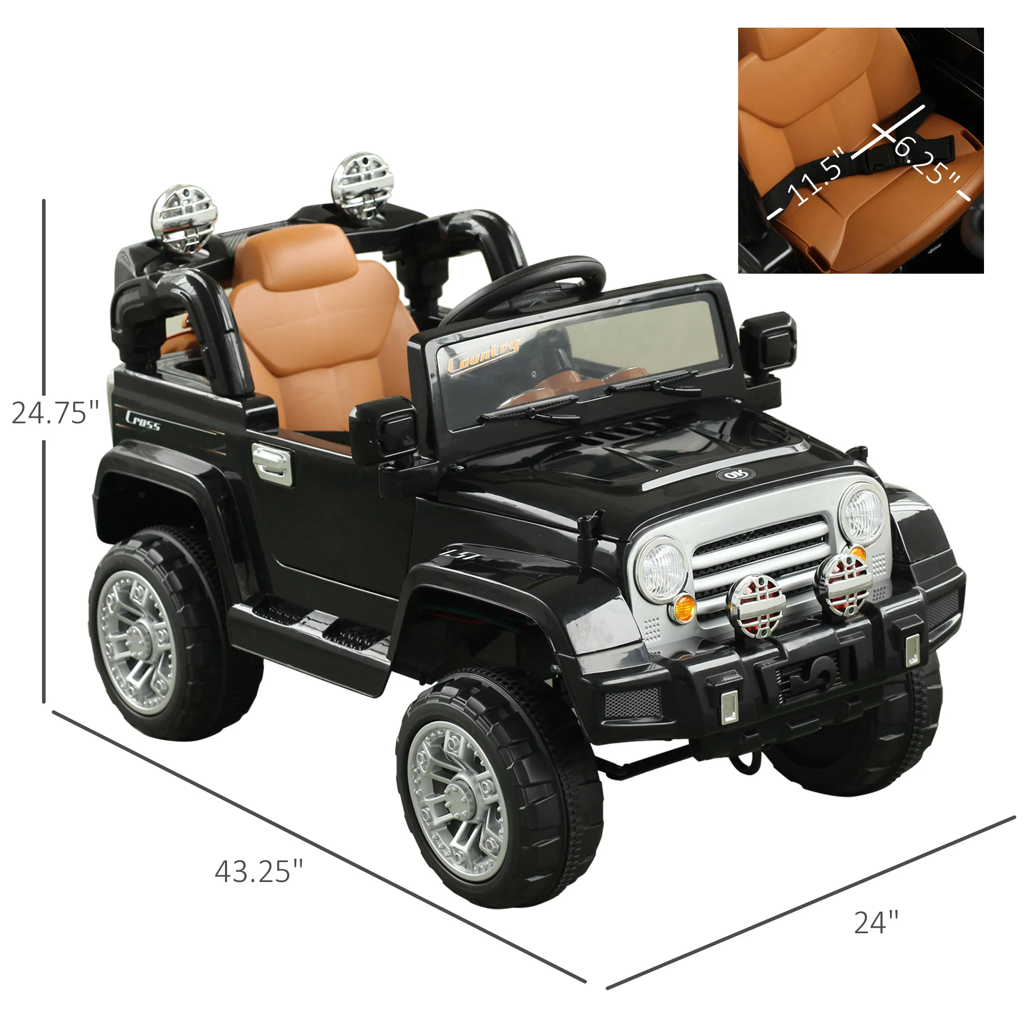6V Electric Dual-Motor Off-Road Kids Ride-On Jeep Truck with Remote Control - Image 2