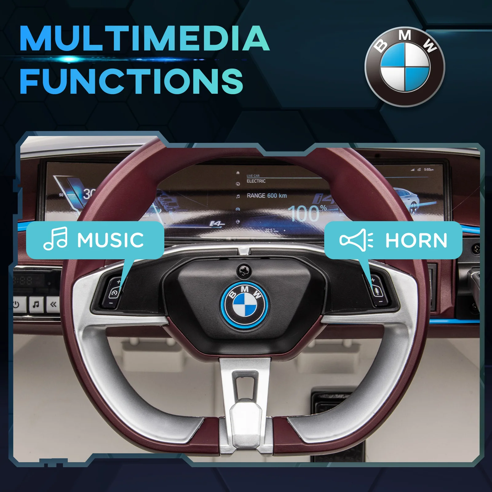 12V Licensed BMW Electric Ride-On Car for Kids with 2.4G Remote Control - Image 7