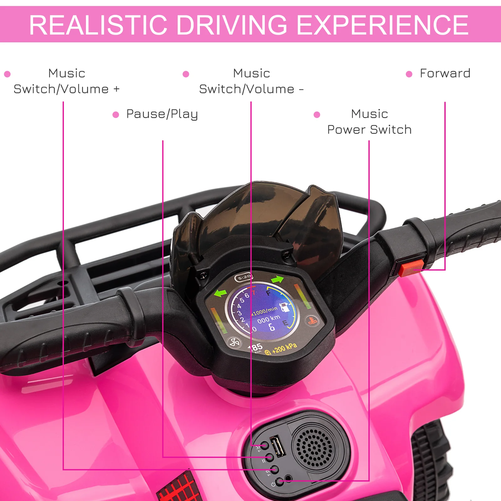 Kids Motorized 6V Battery-Powered Four Wheeler Ride-On ATV Quad Car - Image 4