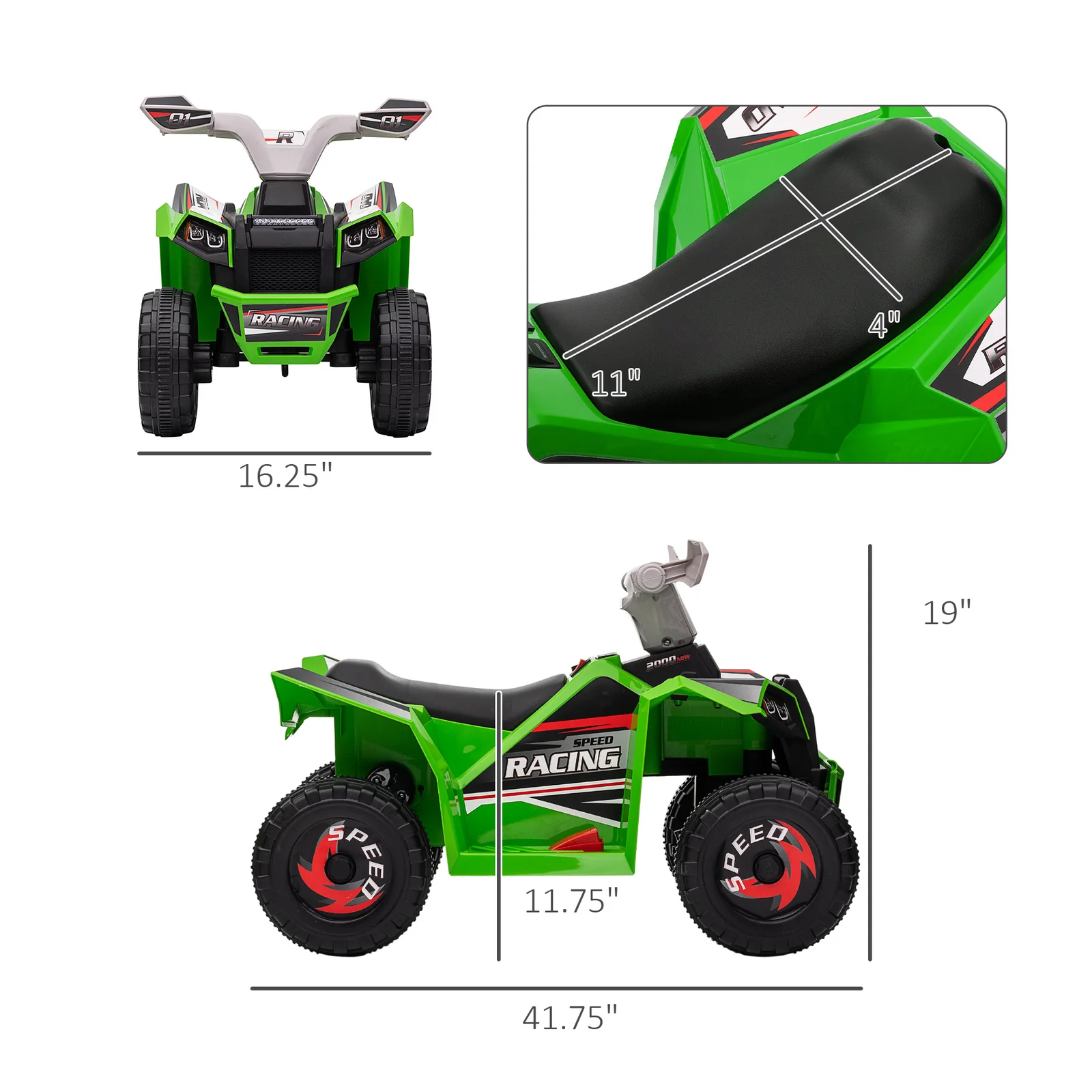 6V Electric Kids Quad ATV Four-Wheeler with Forward and Reverse Controls - Image 5