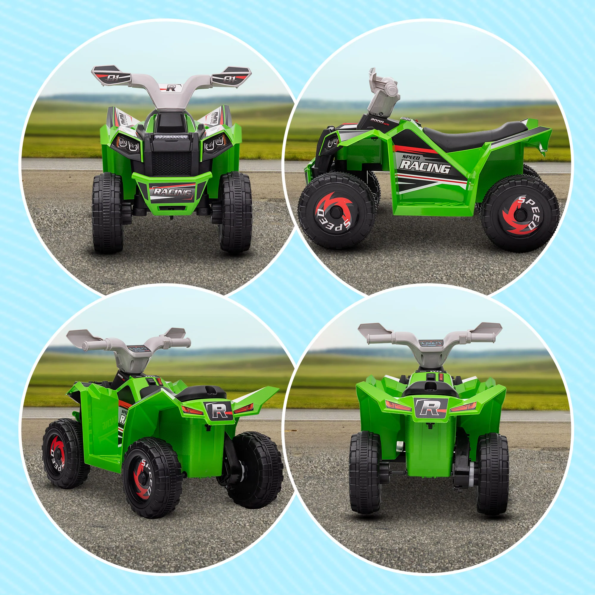 Kids 6V Electric ATV Quad Four-Wheeler with Forward and Reverse - Image 8