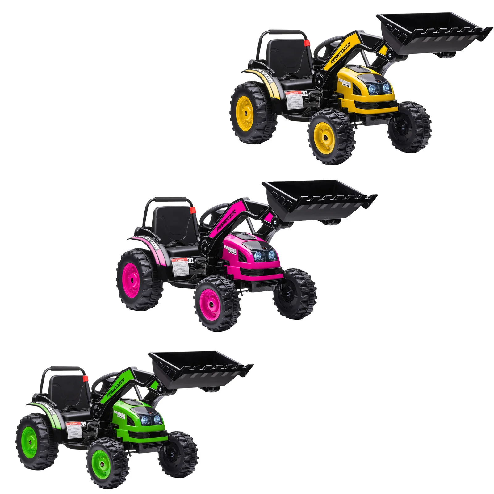 Kids 6V Ride-On Excavator Tractor with Music and Headlight - Image 24