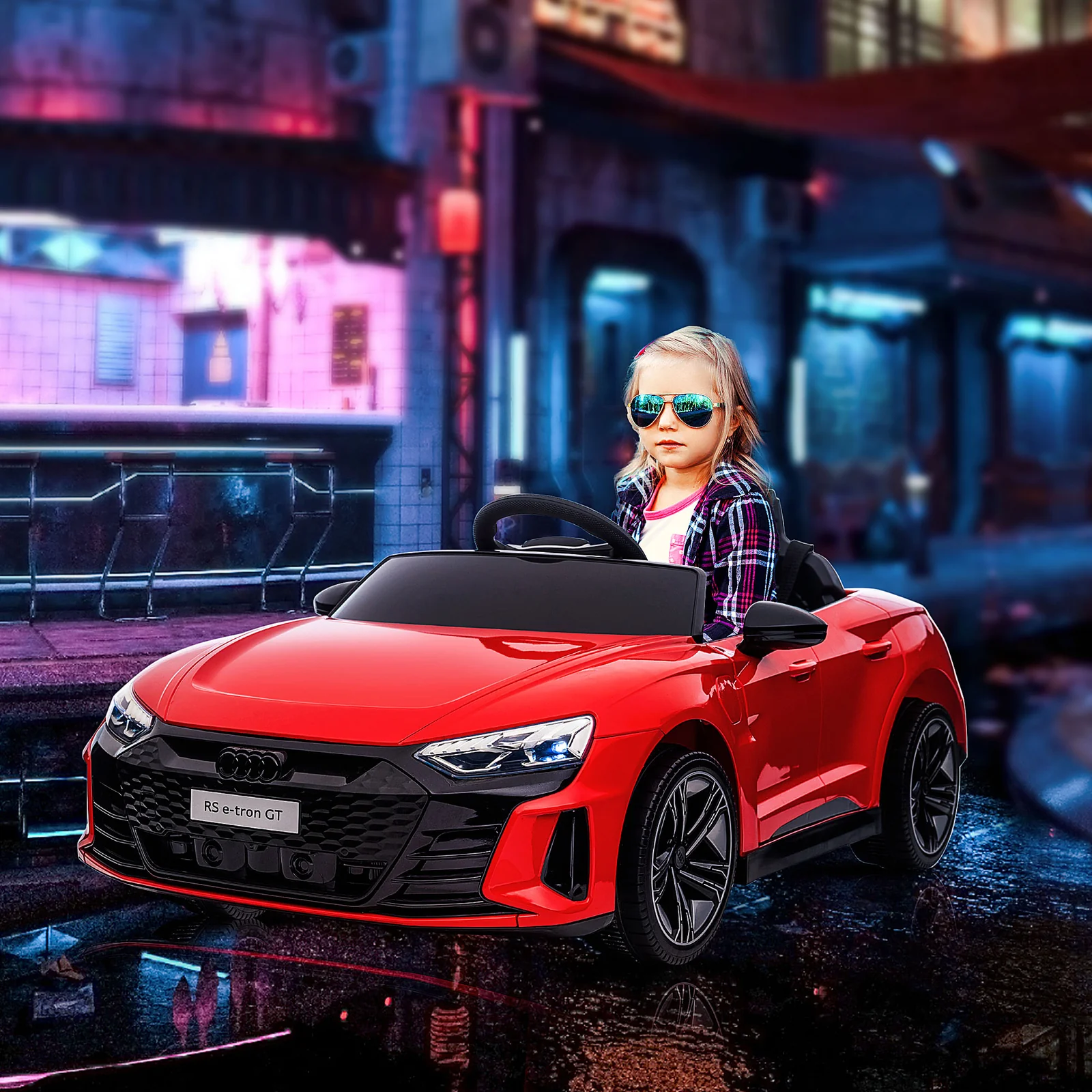 12V Kids Licensed Audi RS E-tron GT Electric Ride-On Car with 3.1 MPH Speed - Image 8