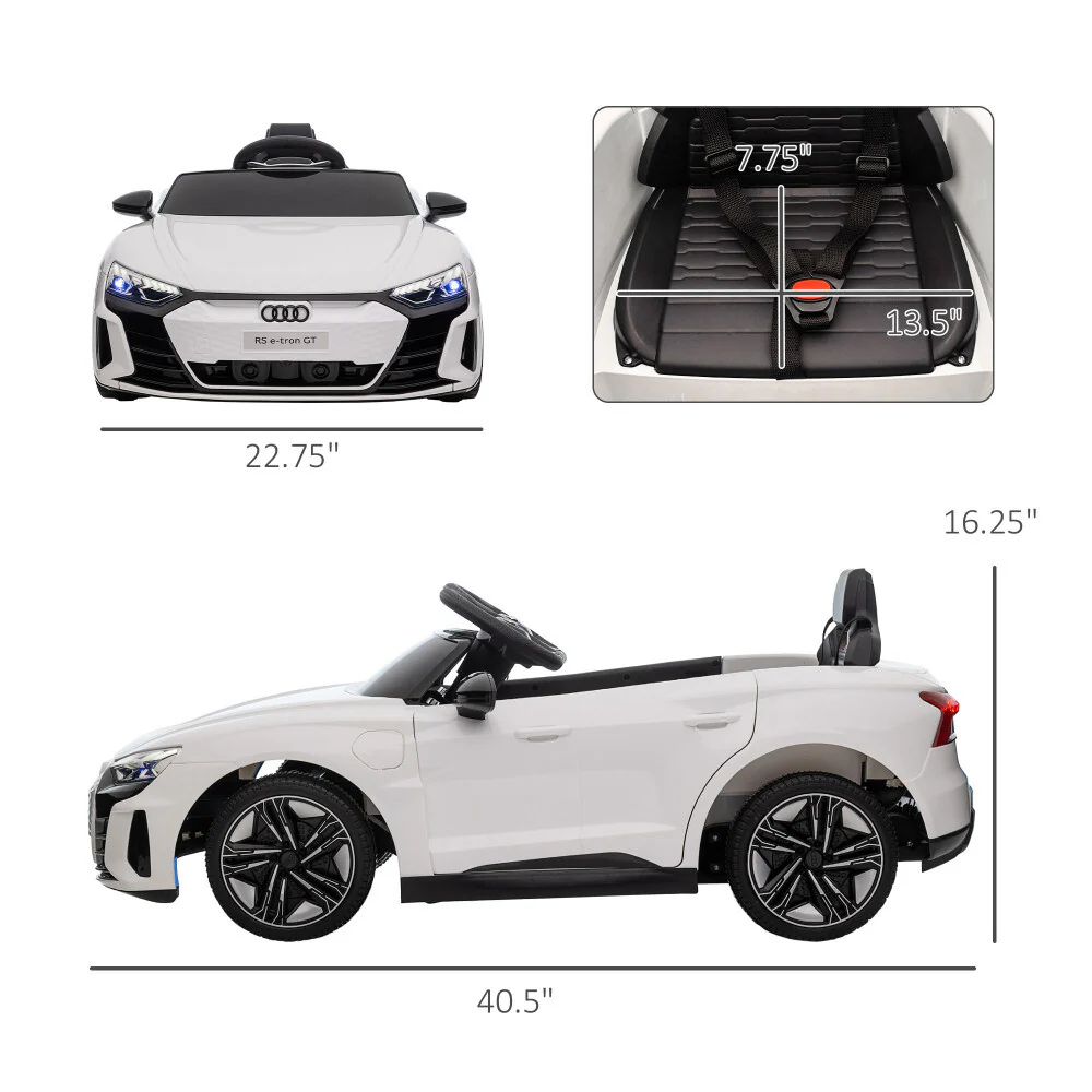 12V Kids Licensed Audi RS E-tron GT Electric Ride-On Car with 3.1 MPH Speed - Image 7