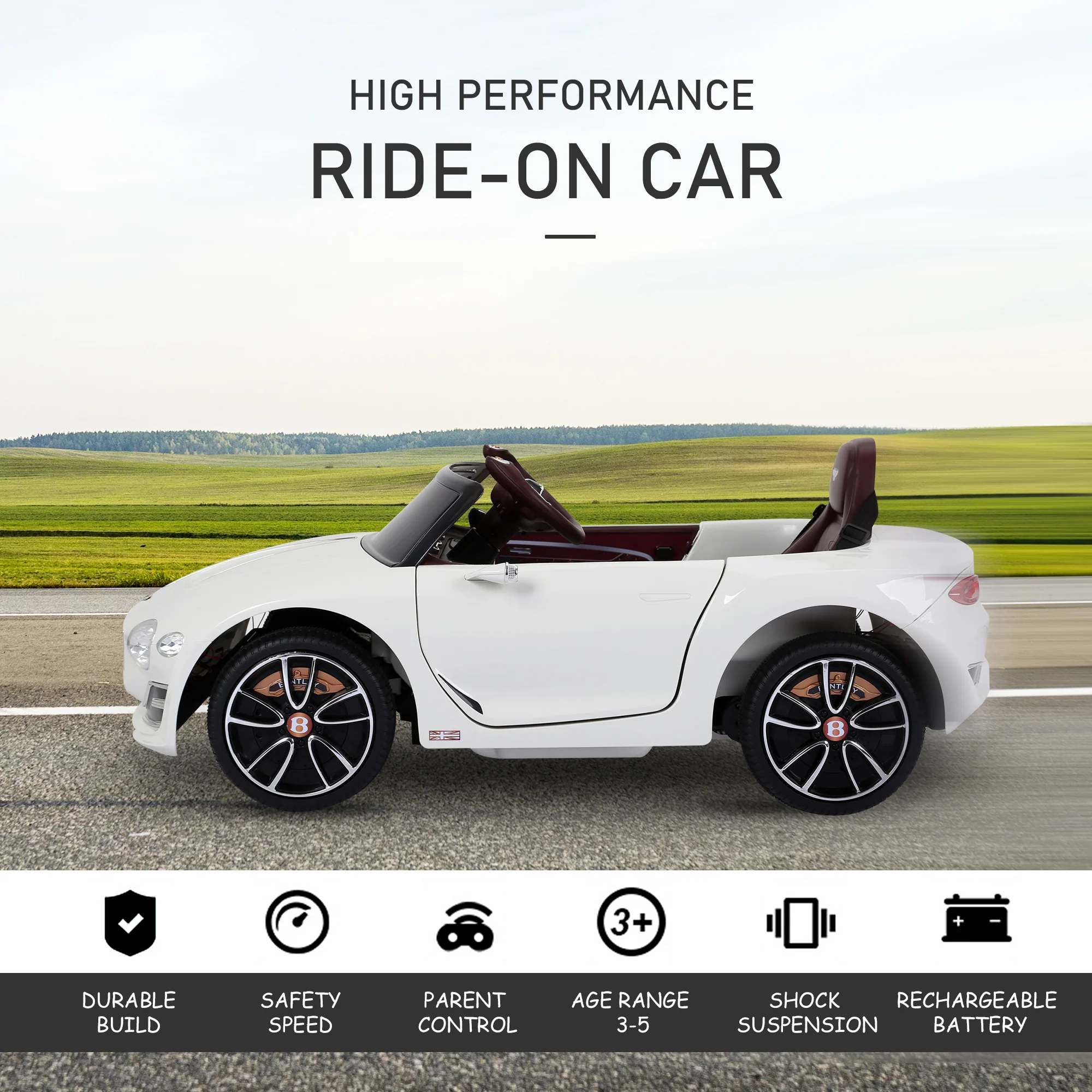 12V Licensed Bentley EXP12 Kids Electric Ride-On Car - Image 8