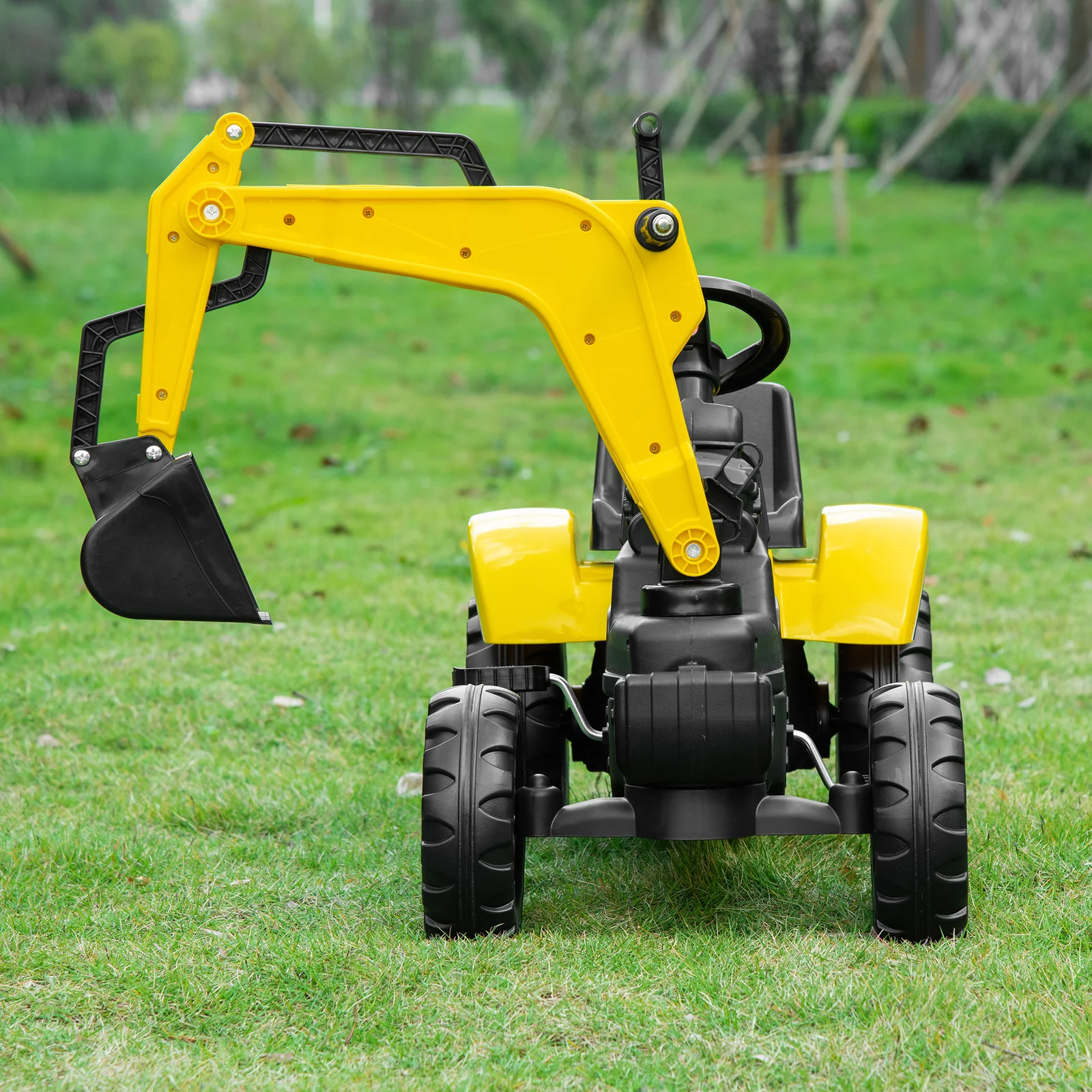 Kids Ride-On Pedal Excavator Digger Truck with Horn - Image 3