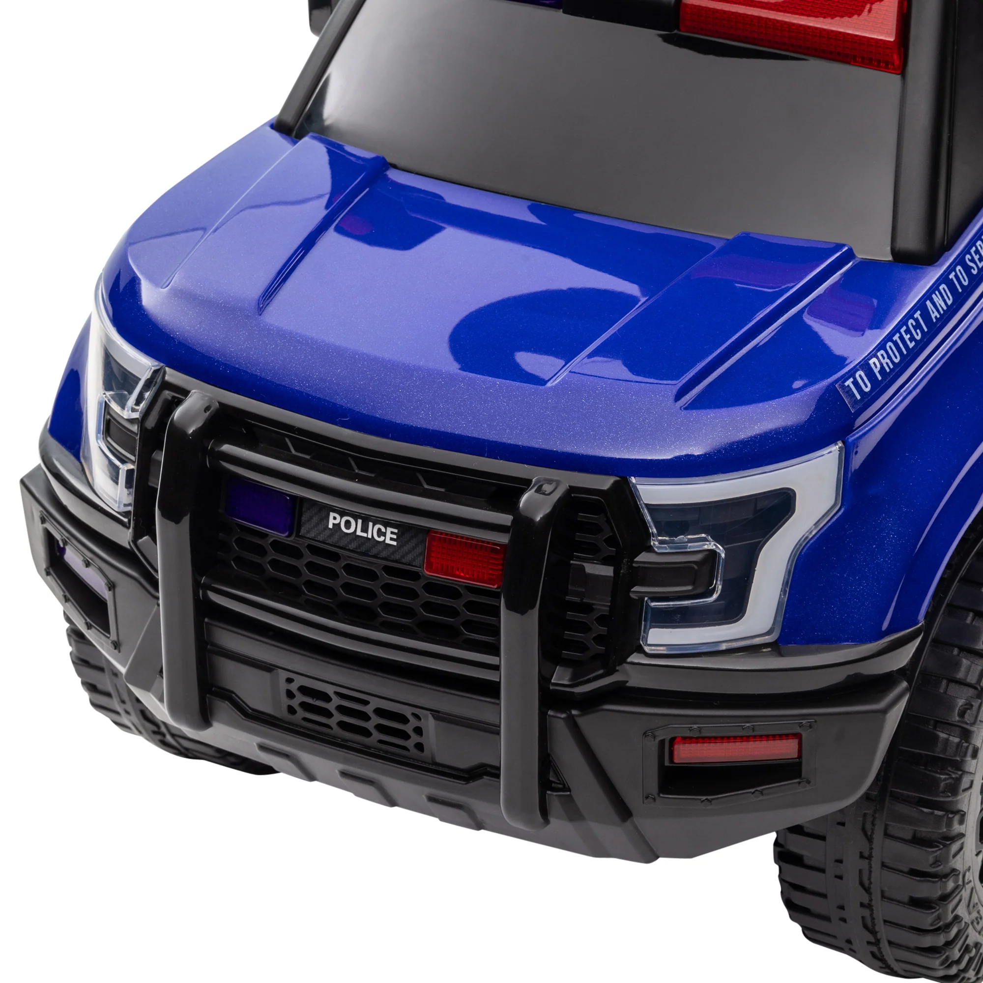 Kids Police Ride-On Sliding Car with Storage Seat and Megaphone - Image 10