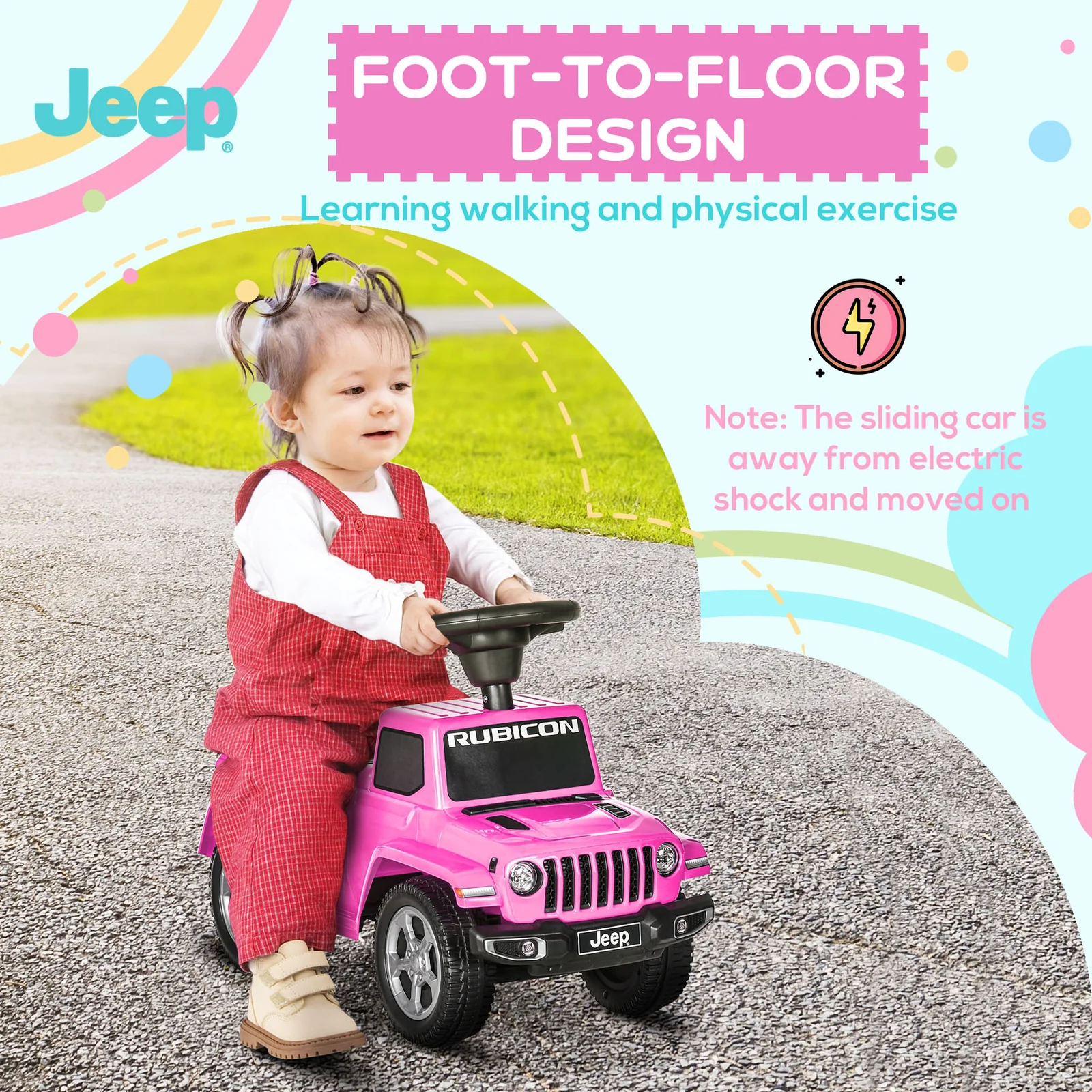 Kids Ride-On Push Car with Engine Sounds and Under-Seat Storage, Foot-to-Floor Powered - Image 3