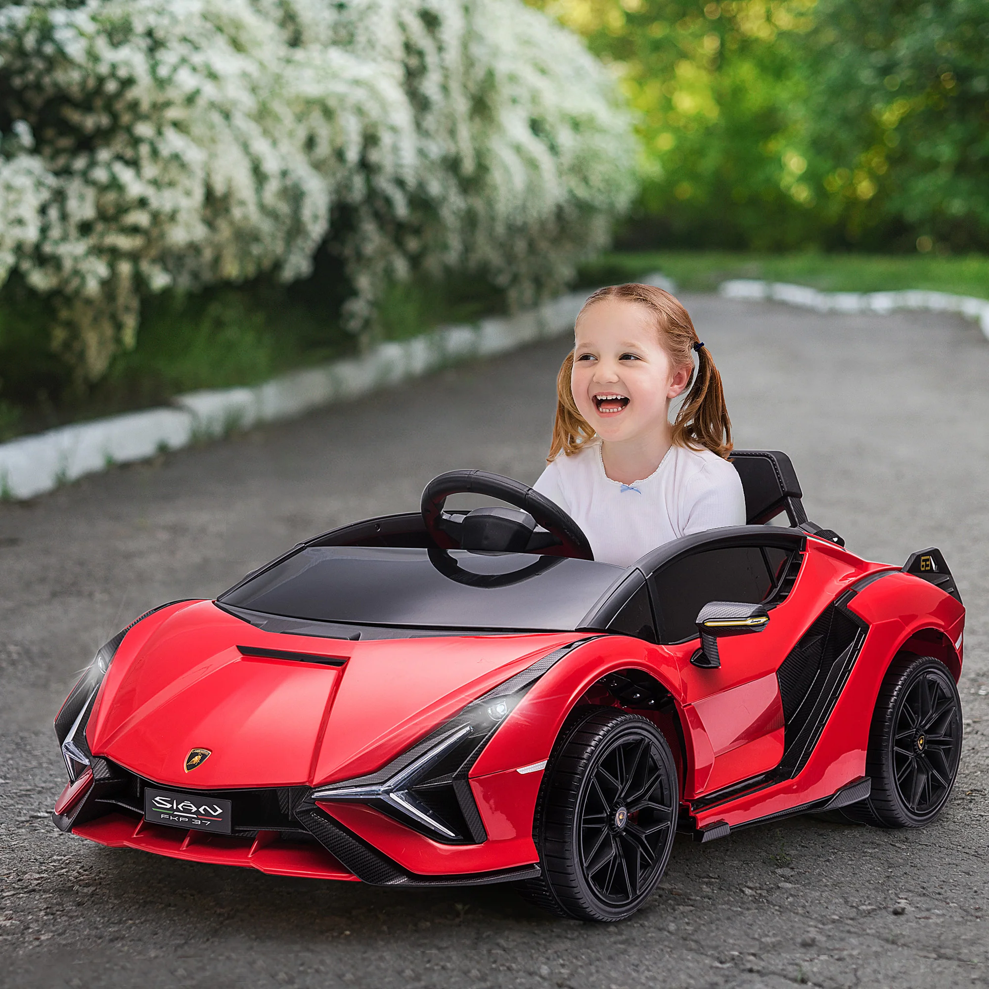 12V Kids Electric Ride-On Lamborghini Sian Car Toy with Remote Control