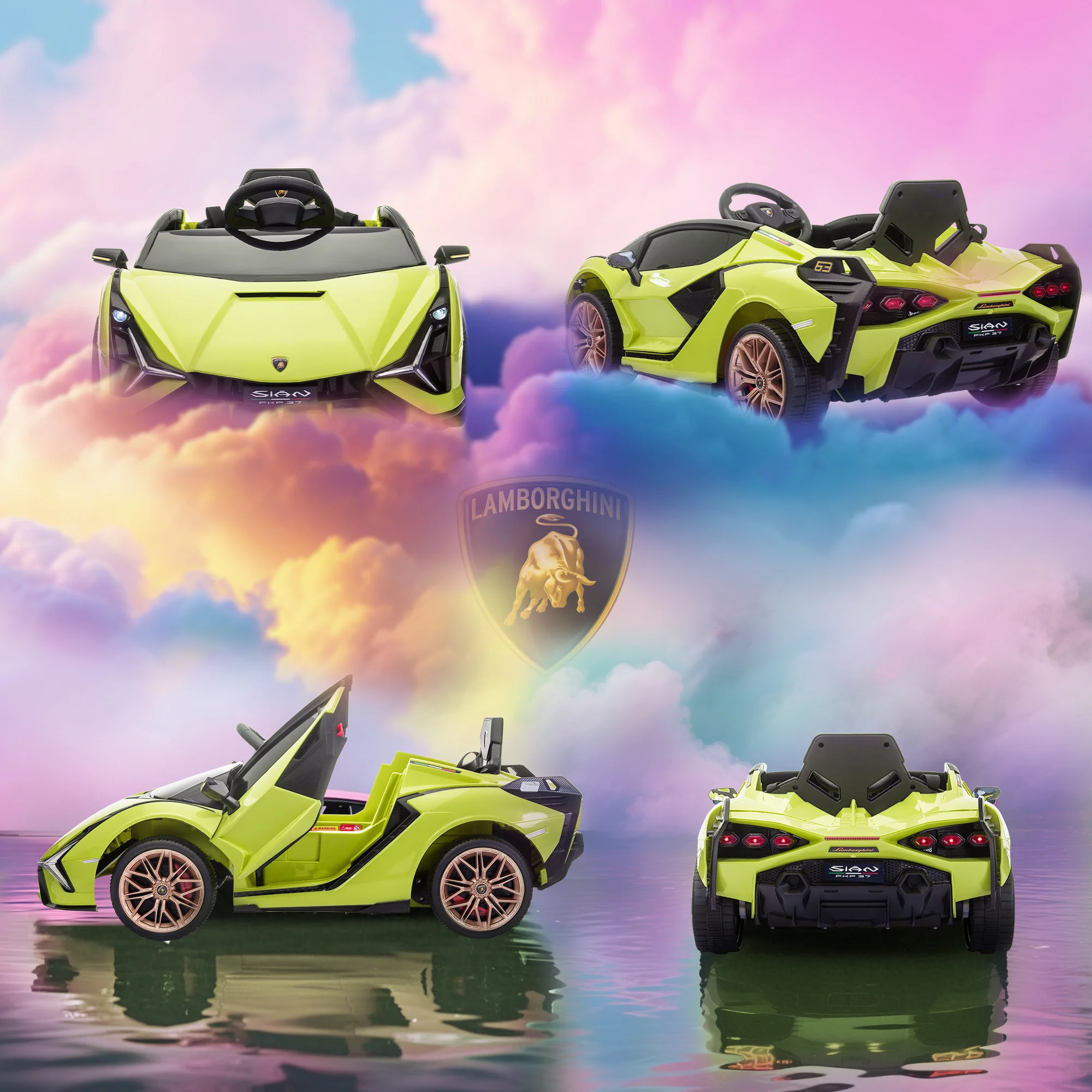 12V Kids Electric Ride-On Lamborghini Sian Car Toy with Remote Control - Image 21