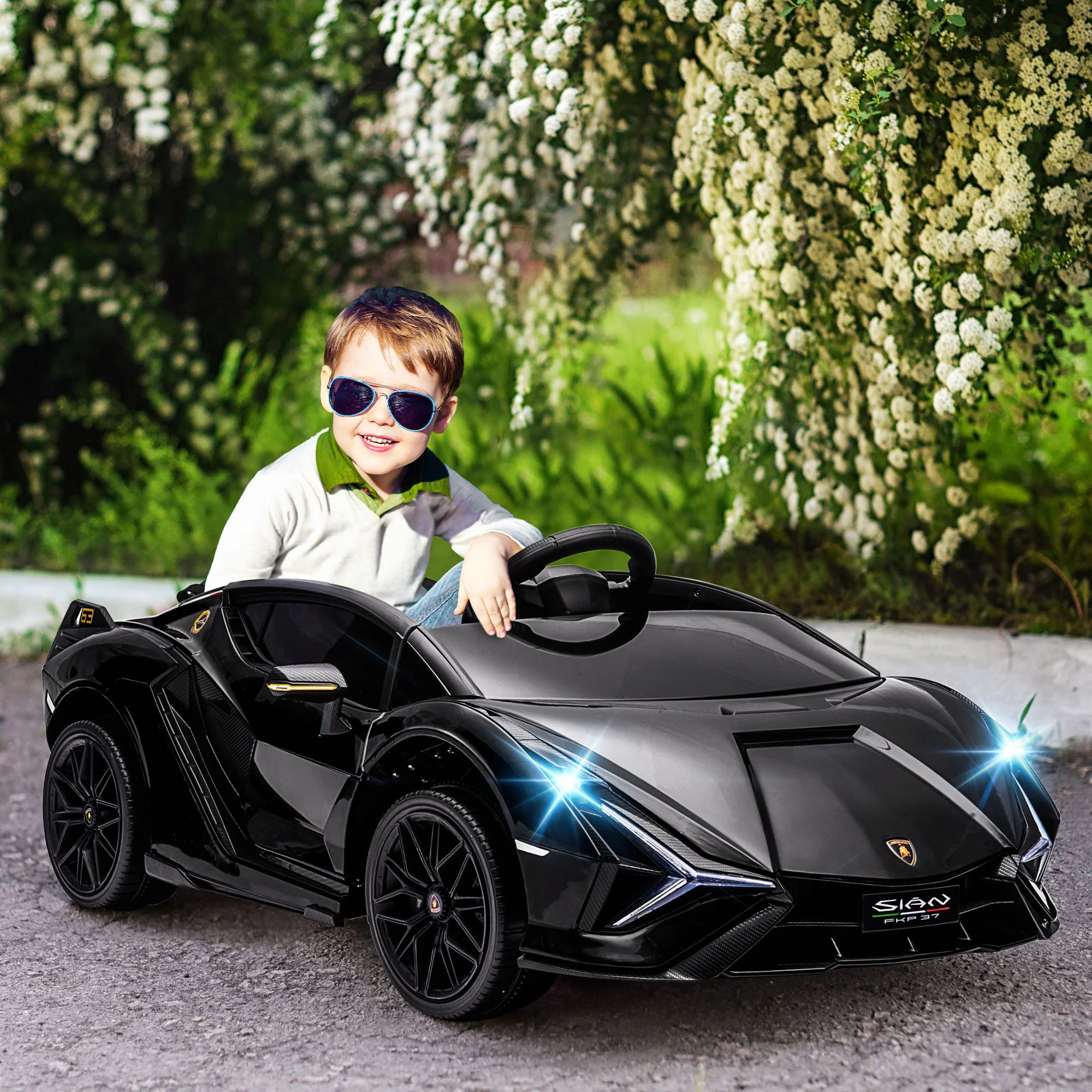12V Kids Electric Ride-On Lamborghini Sian Car Toy with Remote Control - Image 33