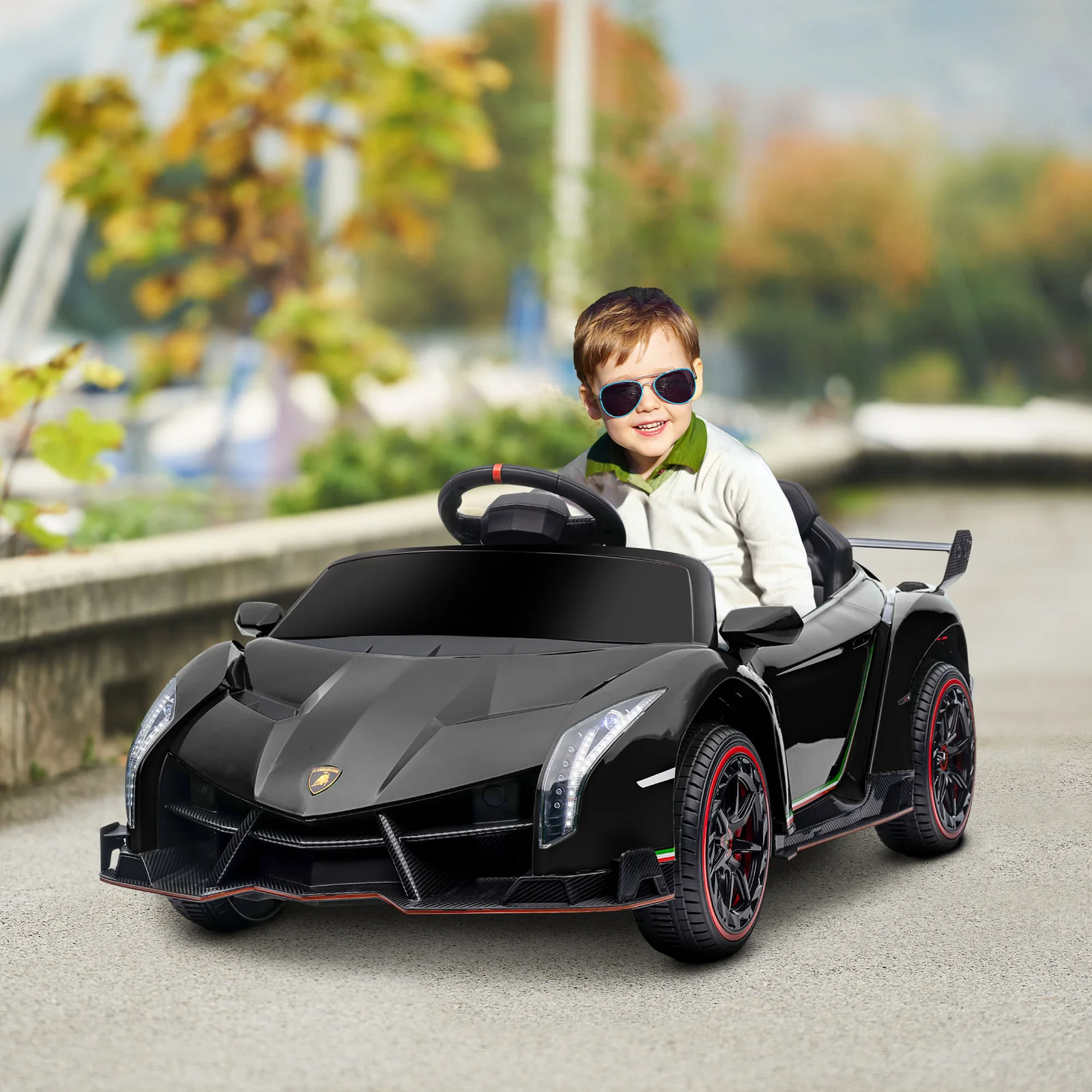 Licensed Lamborghini Veneno Kids 12V Electric Ride-On Car with Bluetooth - Image 9