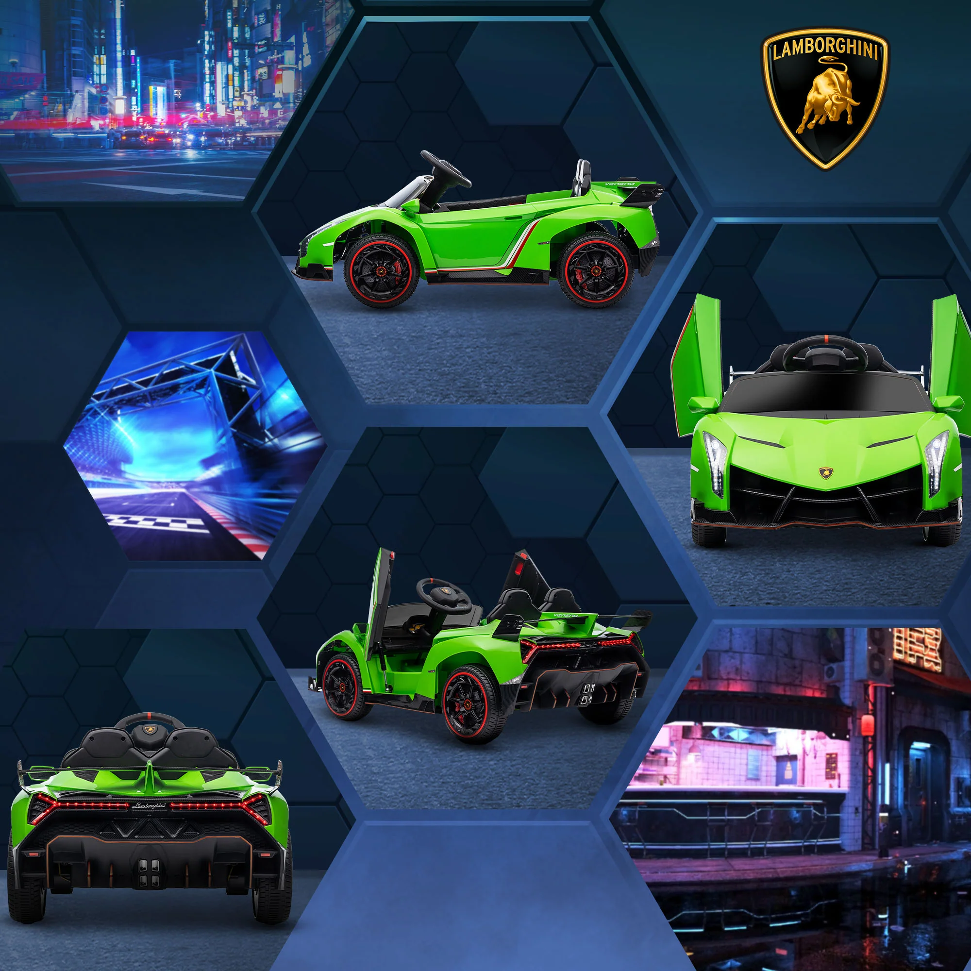 Licensed Lamborghini Veneno Kids Ride-On Car with Bluetooth Speaker - Image 22