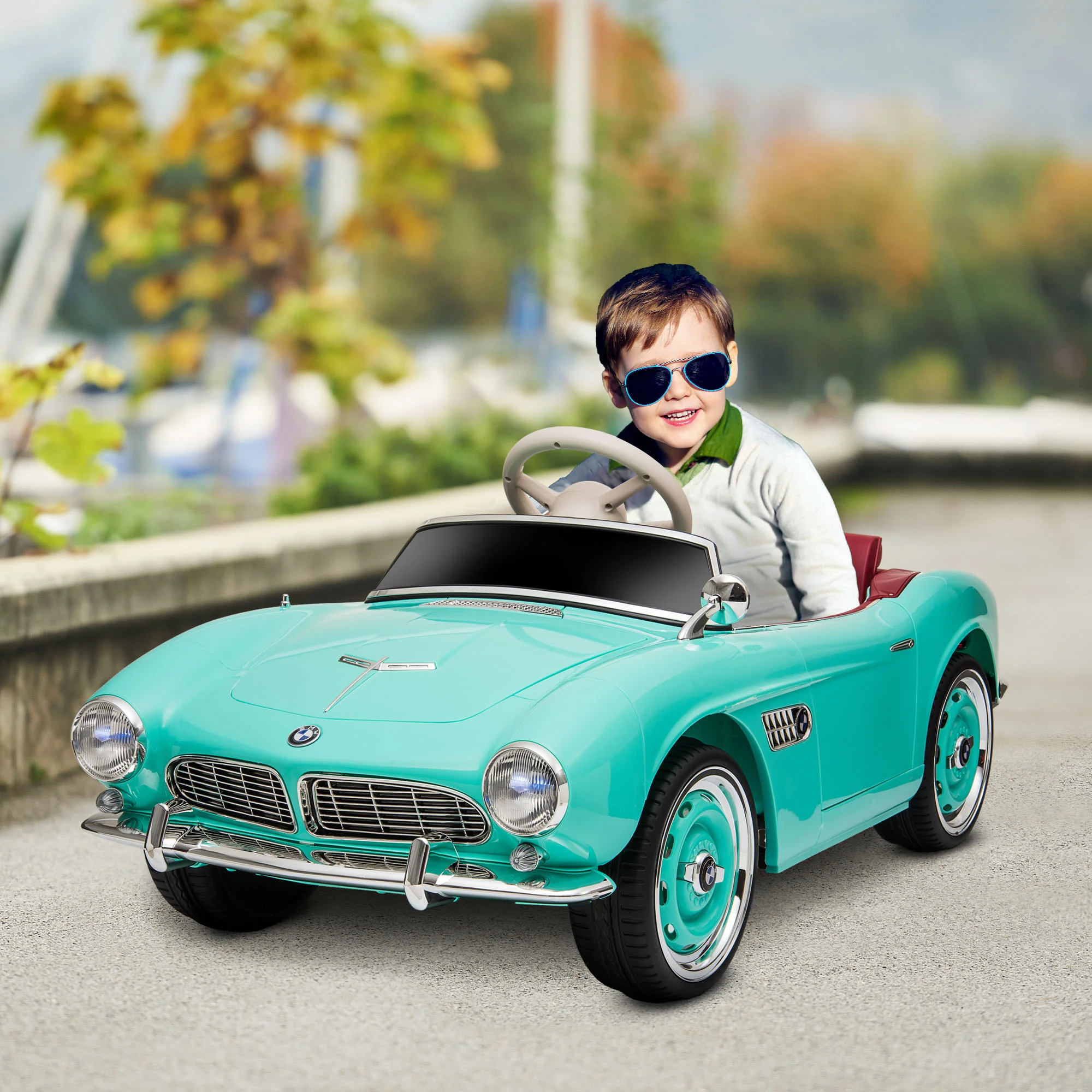 Licensed BMW 12V Electric Ride-On Car for Kids with Easy Transport - Image 24