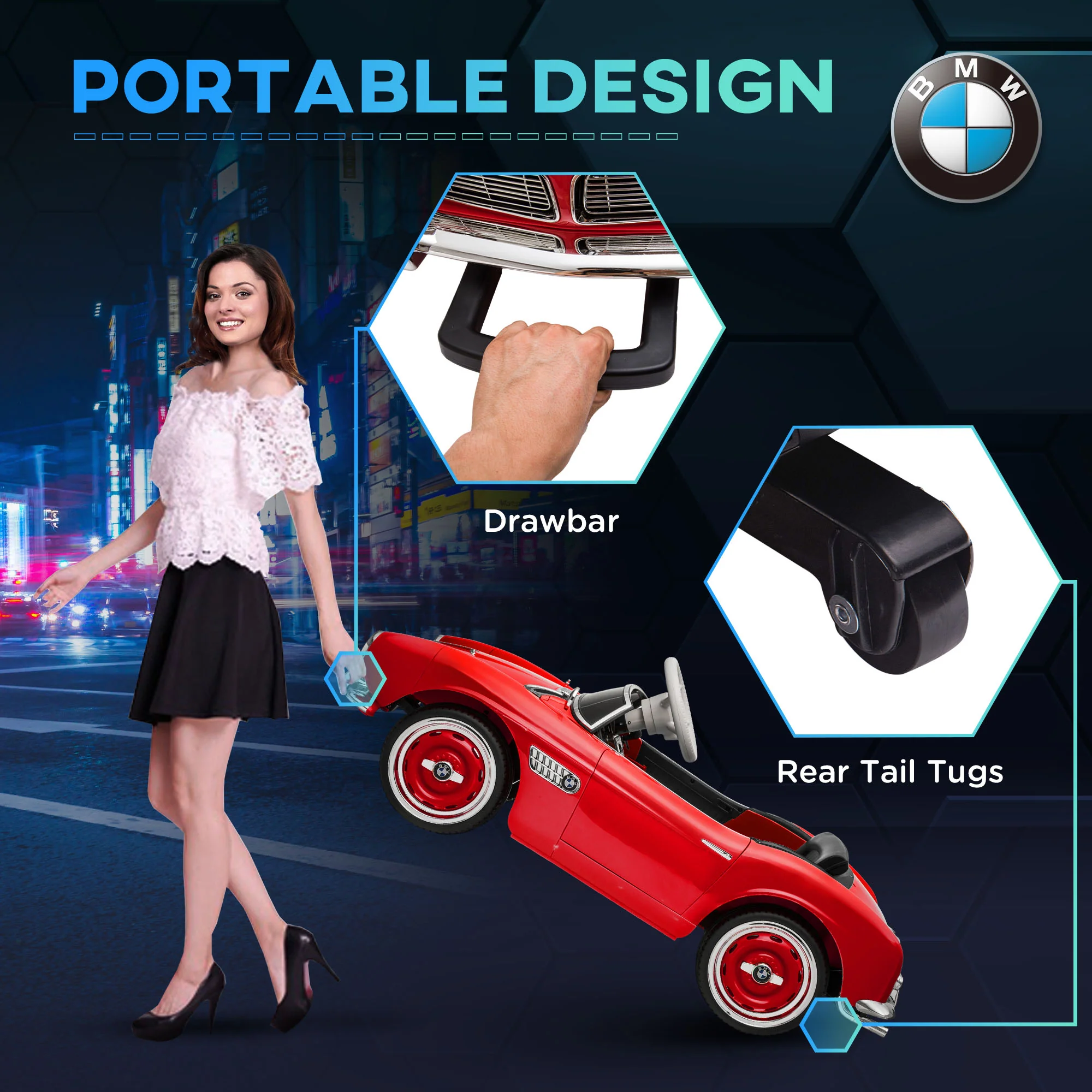 Licensed BMW 12V Electric Ride-On Car for Kids with Easy Transport - Image 6