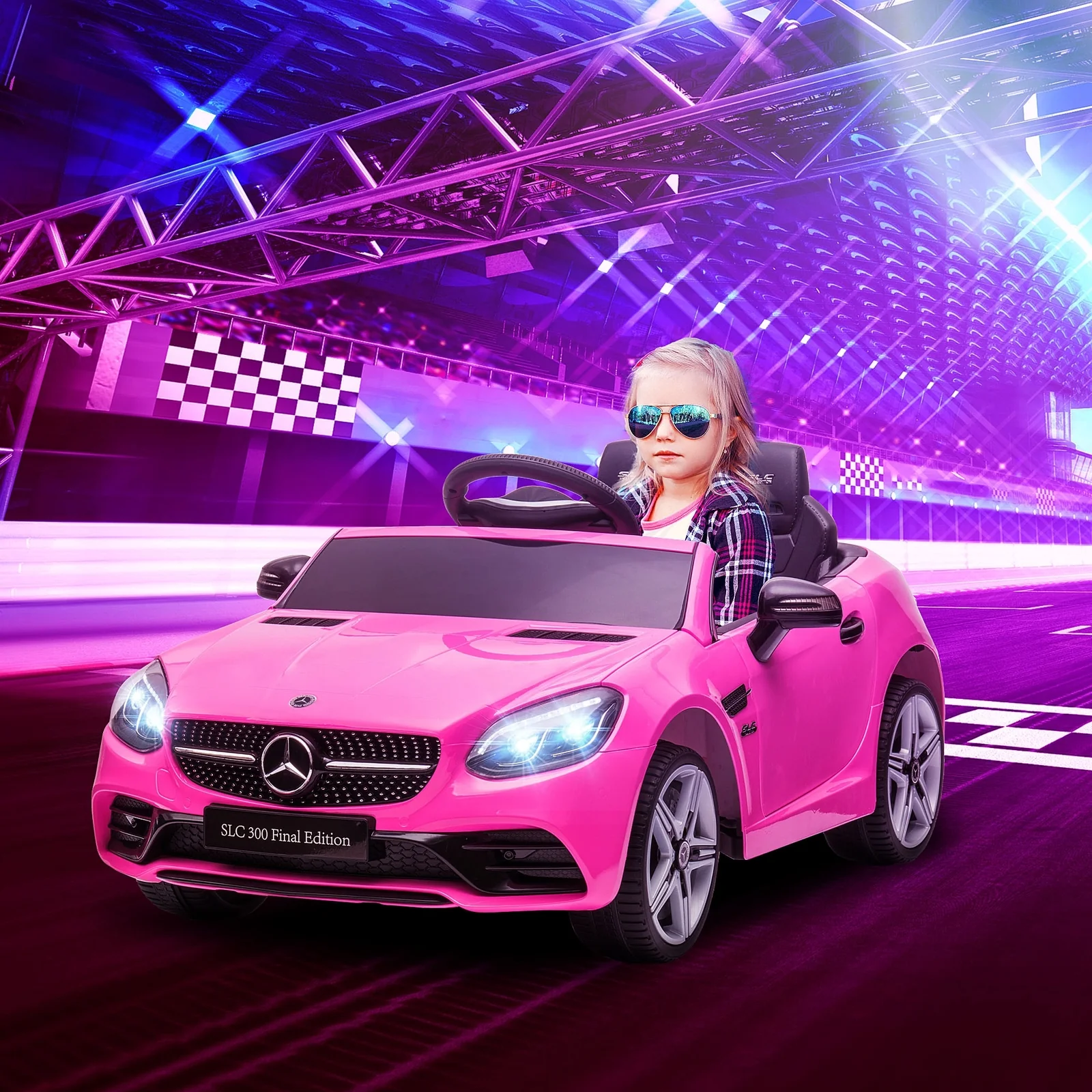 Licensed Mercedes SLC 300 Kids Electric Car with 12V Battery and Remote Control - Image 11