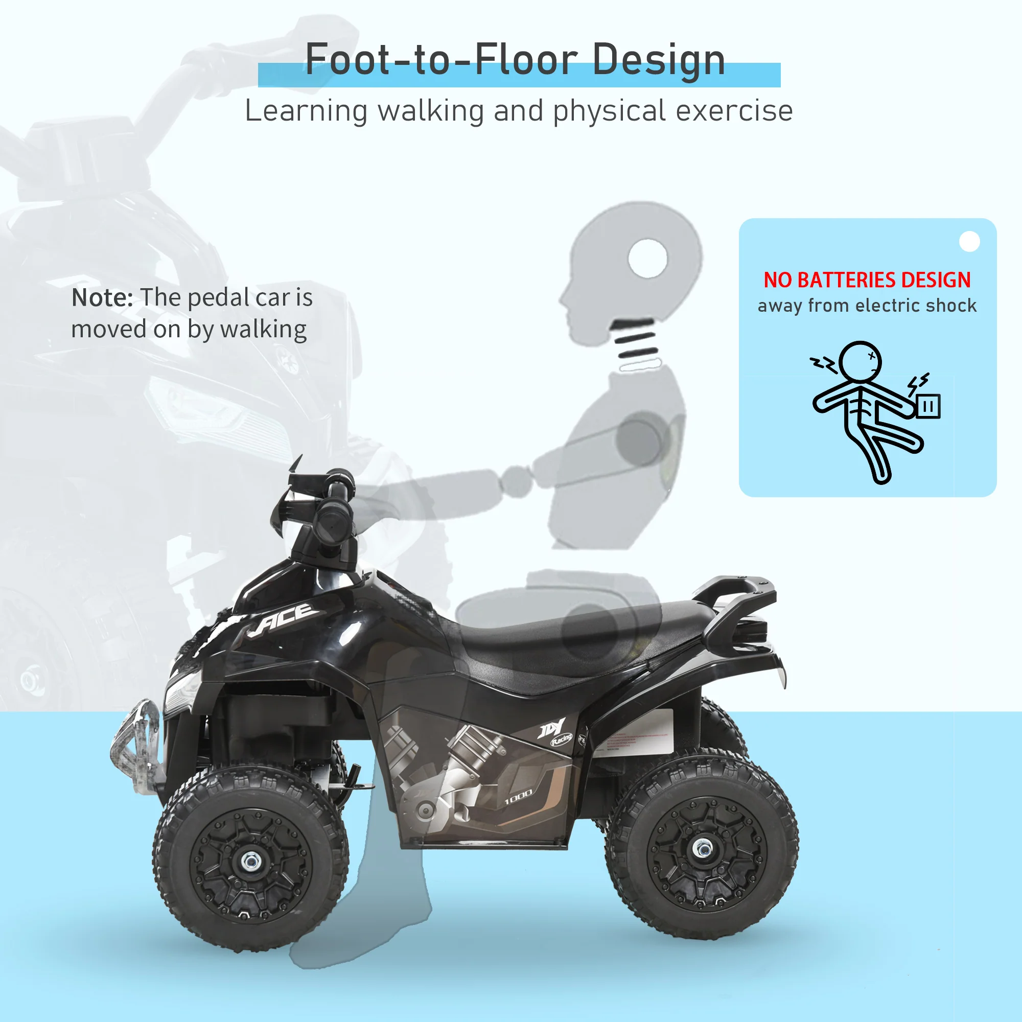Battery-Free Push Ride-On Car for Kids with Music and Lights, Ages 1.5–3 Years - Image 19