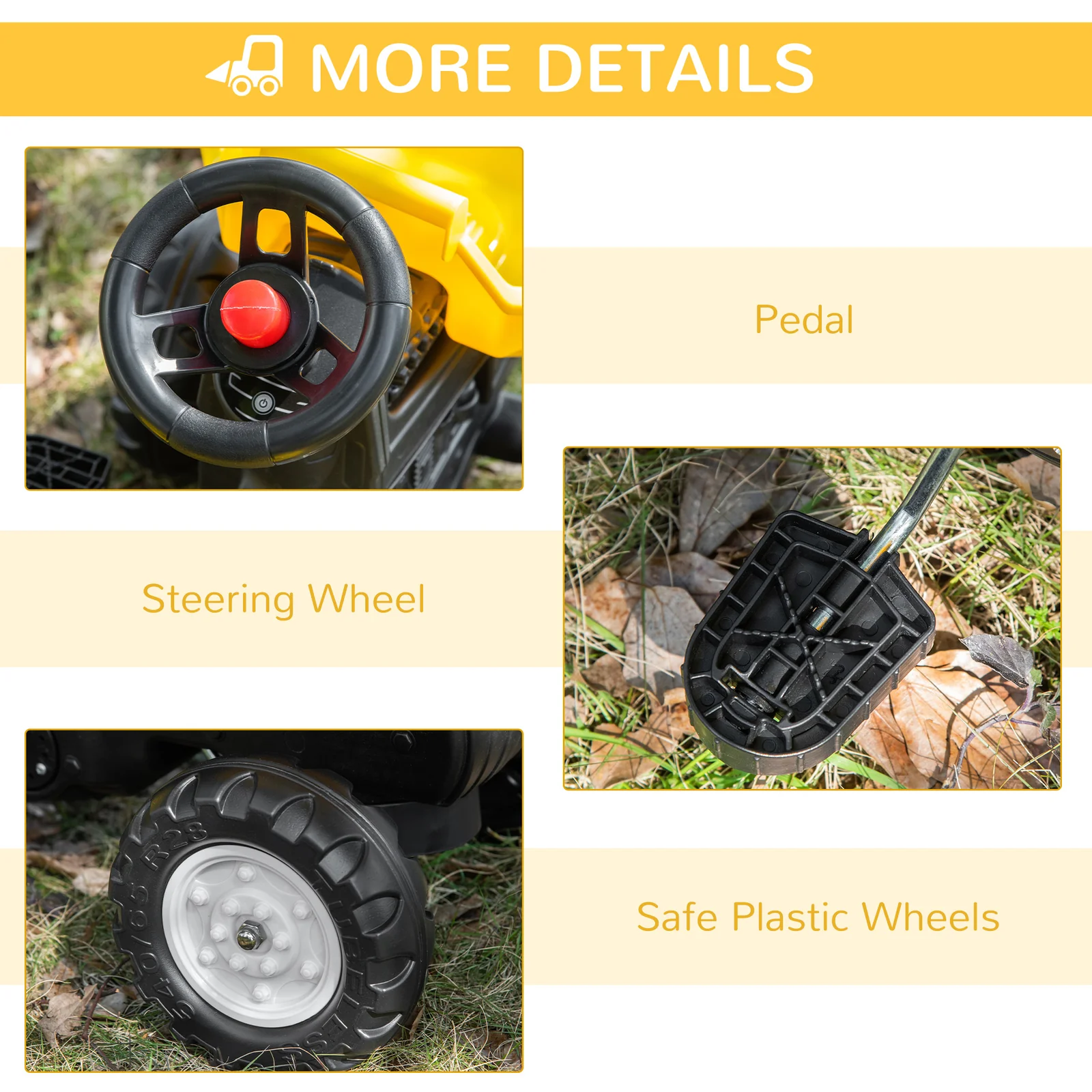 Ride-On Excavator Toy with Manual Control Bucket – No Power Needed - Image 7