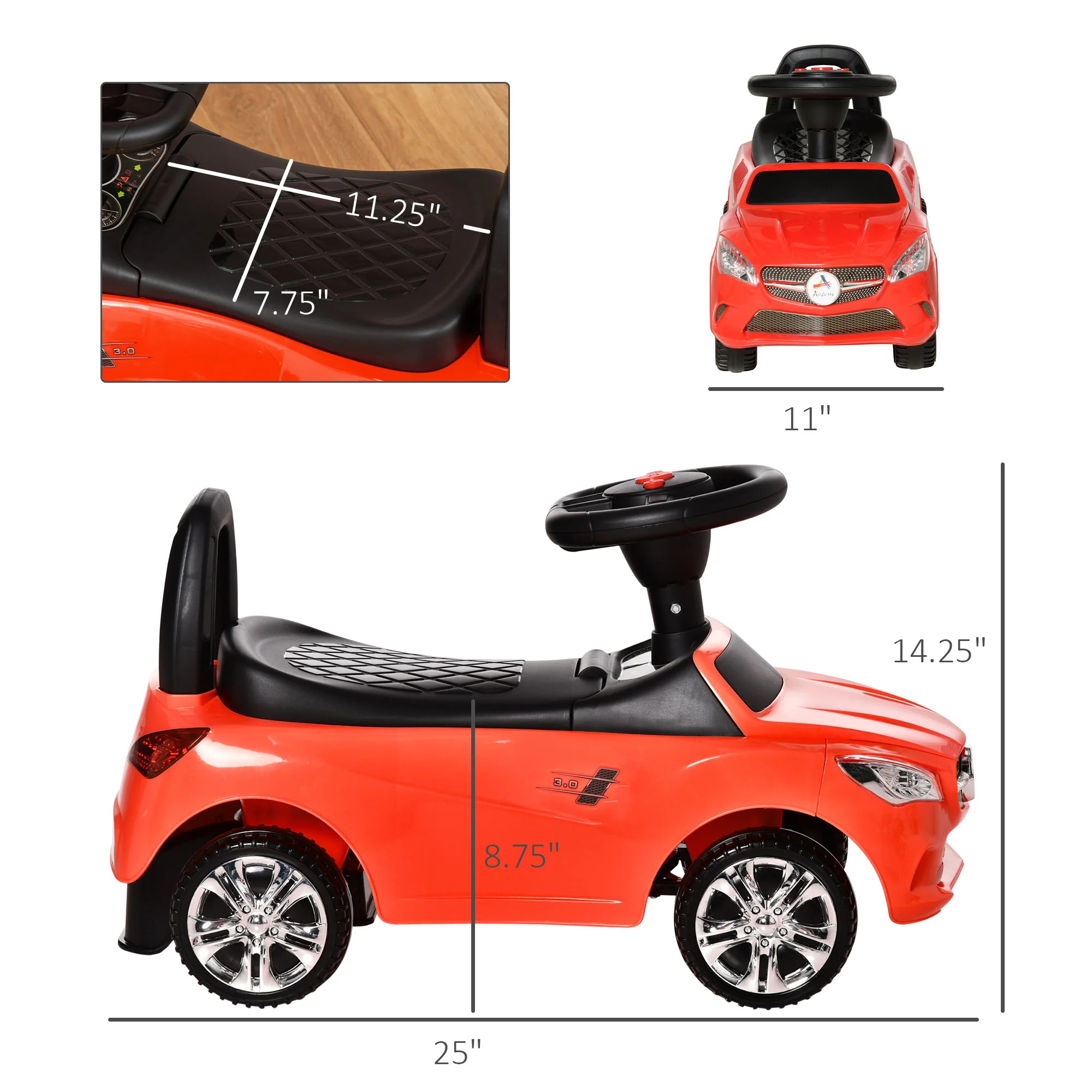 Ride-On Sliding Car with Horn, Music, Lights, and Storage – No Power Needed - Image 2