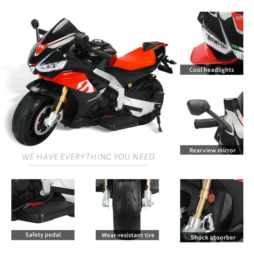 Aprilia 12V Electric Motorcycle for Kids - 2 Wheels, Ages 3-10 - Image 41